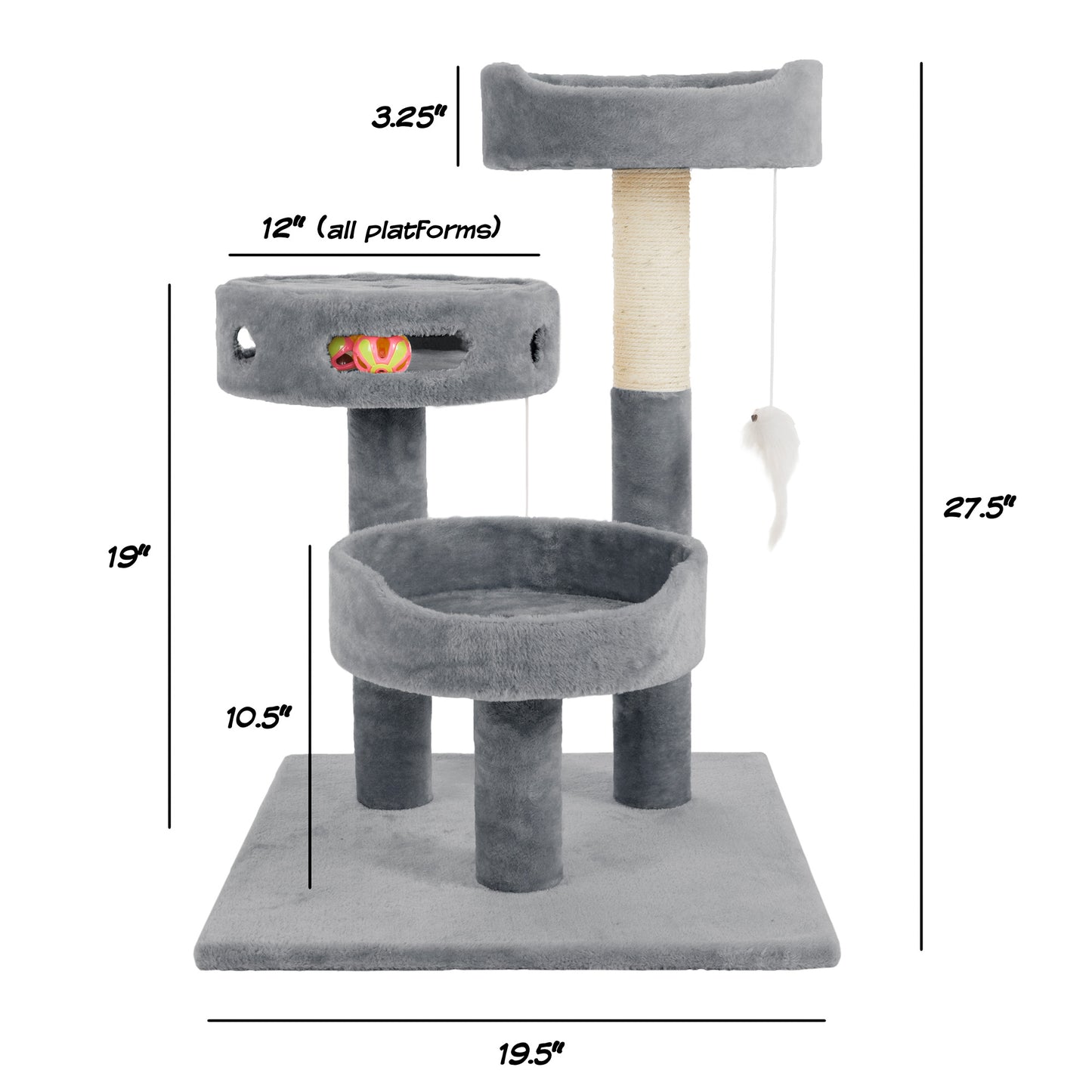 PETMAKER Cat Tree with Interactive Cheese Wheel