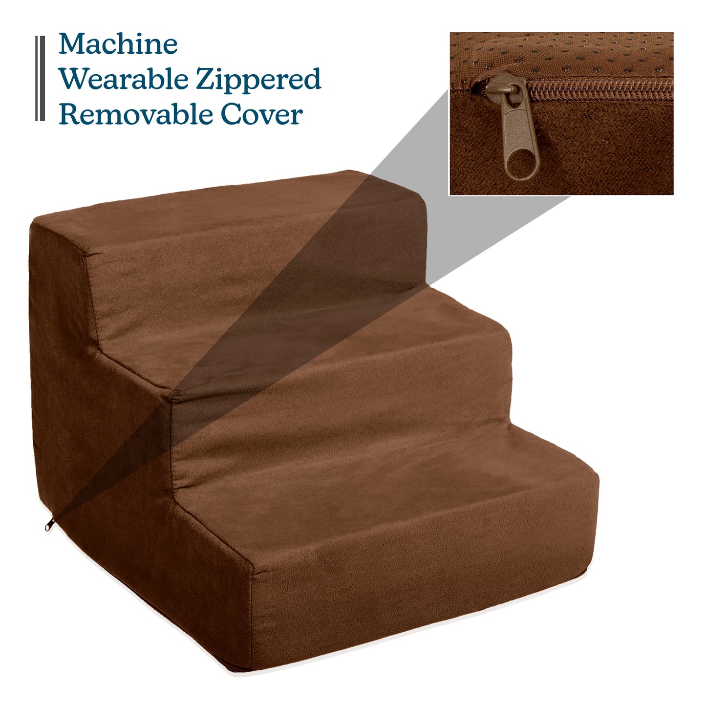 3-Step Nonslip Foam Pet Staircase
