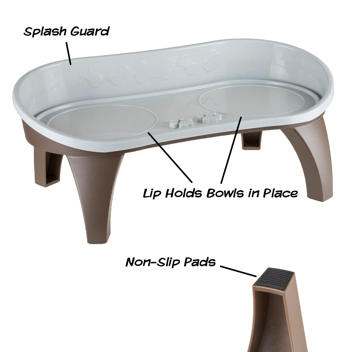 PETMAKER 8.5-Inch-Tall Dog Bowl Stand, Brown
