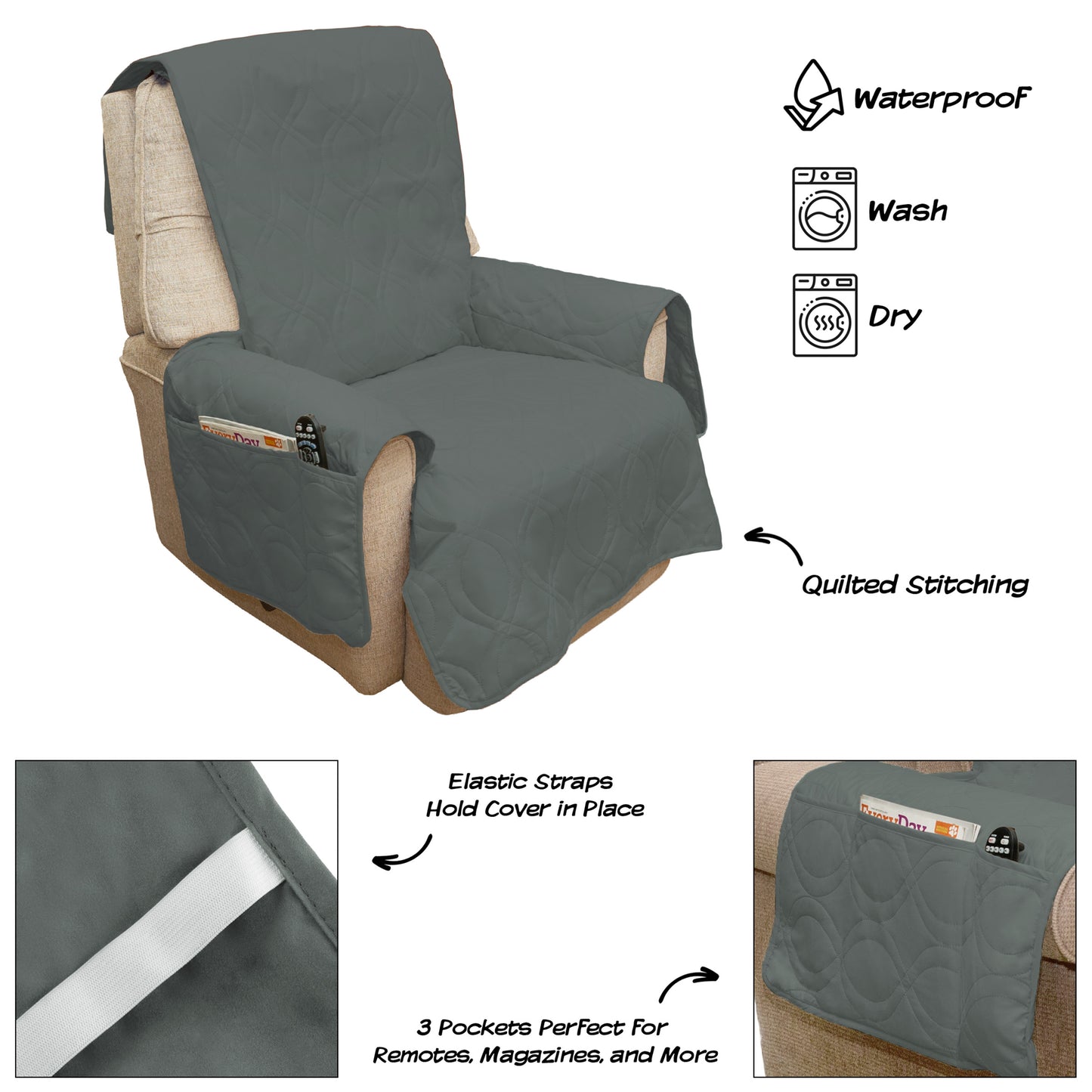 PETMAKER Chair Cover for Dogs and Kids, Gray