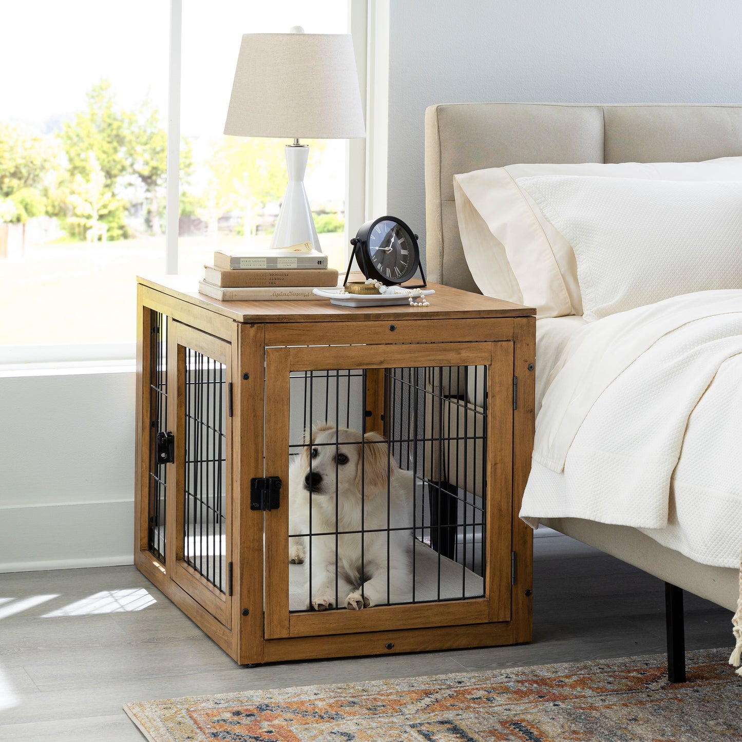 Furniture-Style Dog Crate, Natural