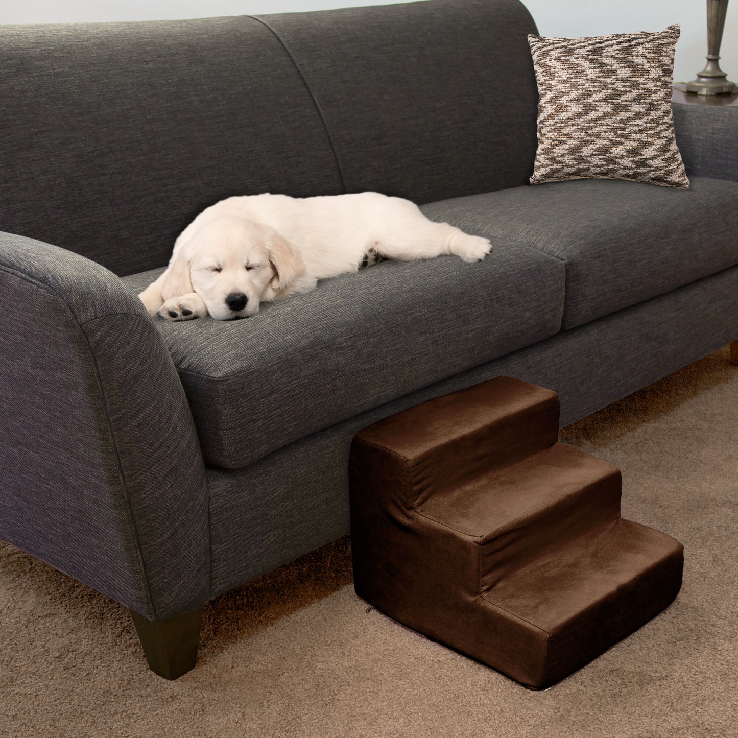 3-Step Nonslip Foam Pet Staircase