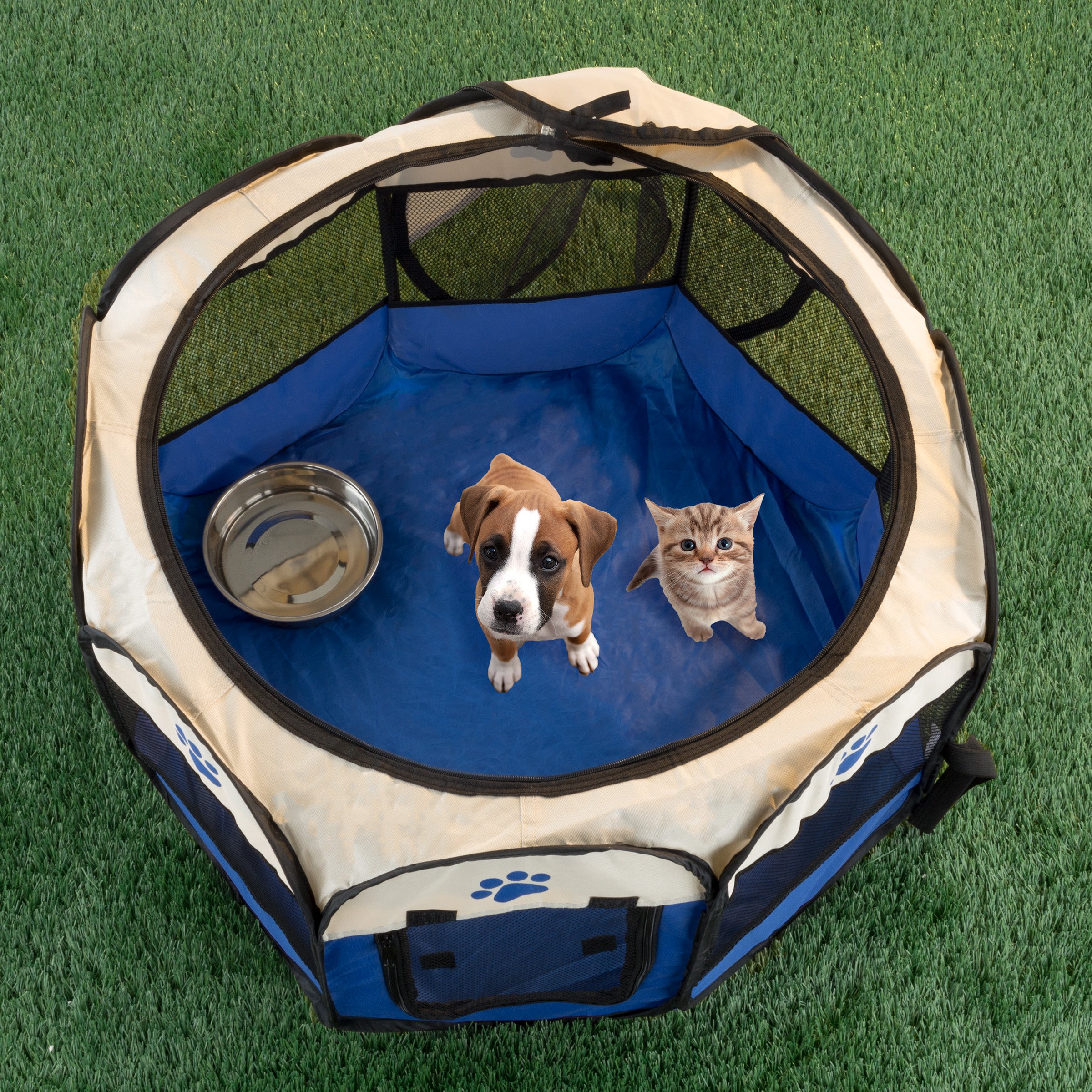 foldable pet tent PETMAKER Pop-Up Dog Playpen and Cat Tent
