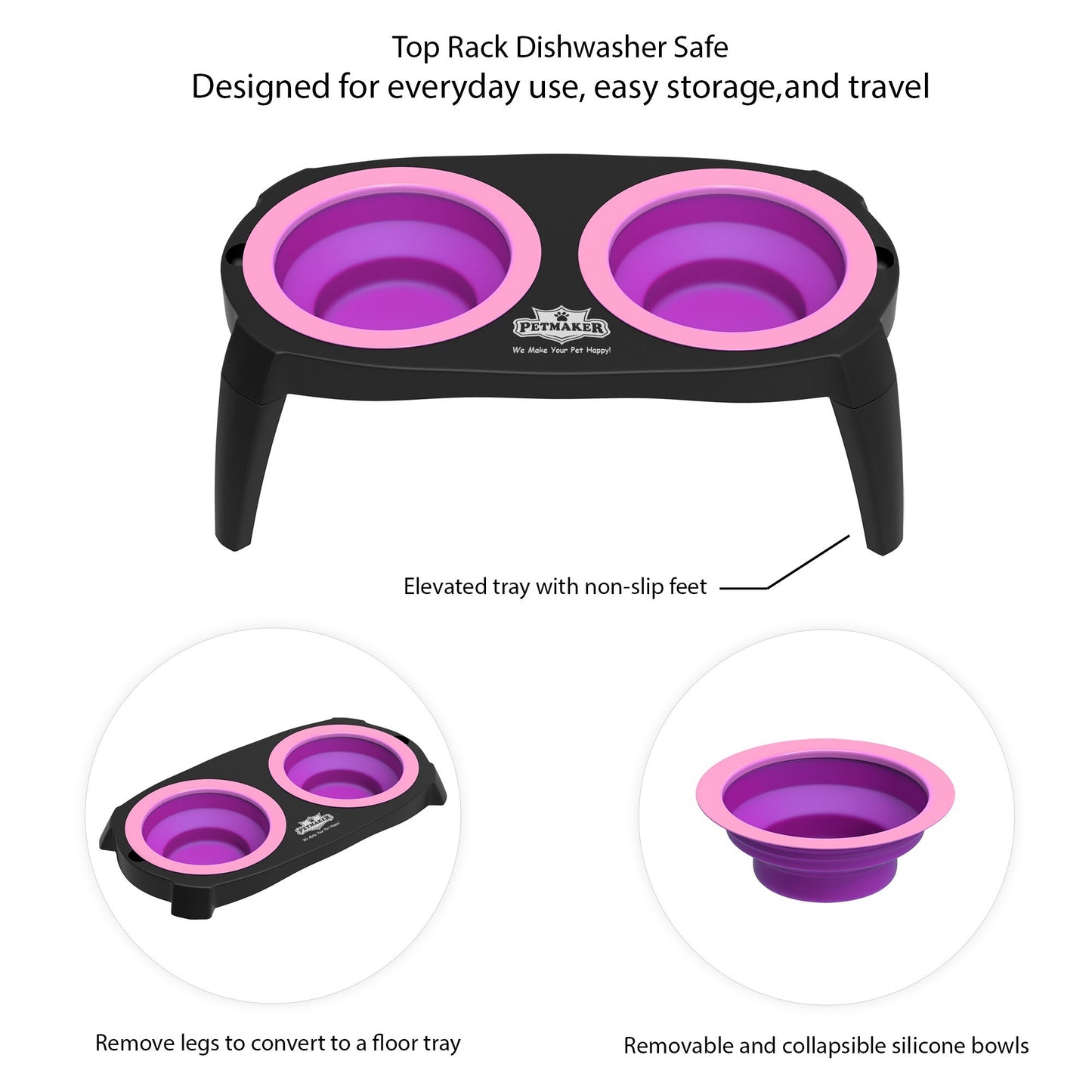 Raised Cat and Dog Food Bowl Stand