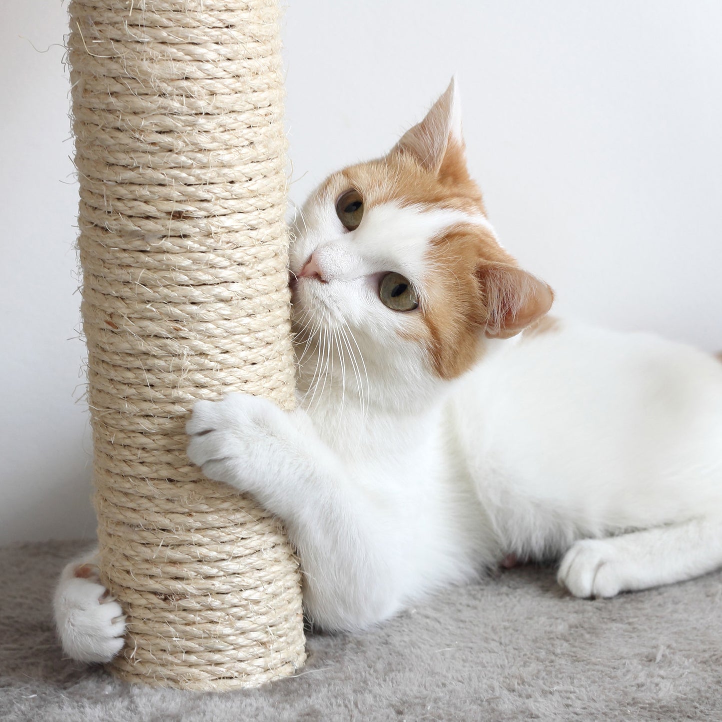 PETMAKER 6FT Cat Tree with Scratch Posts, Ivory