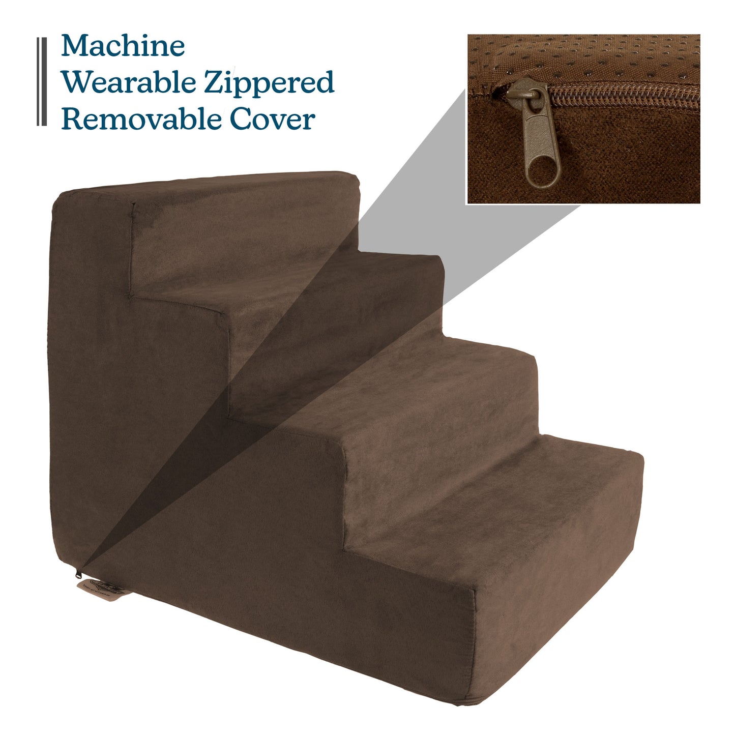 PETMAKER Foam Dog Stairs for Small Pets, Brown