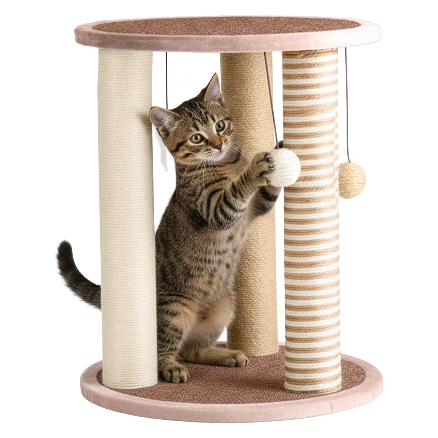 Cat Scratching Post Tower with 3 Posts
