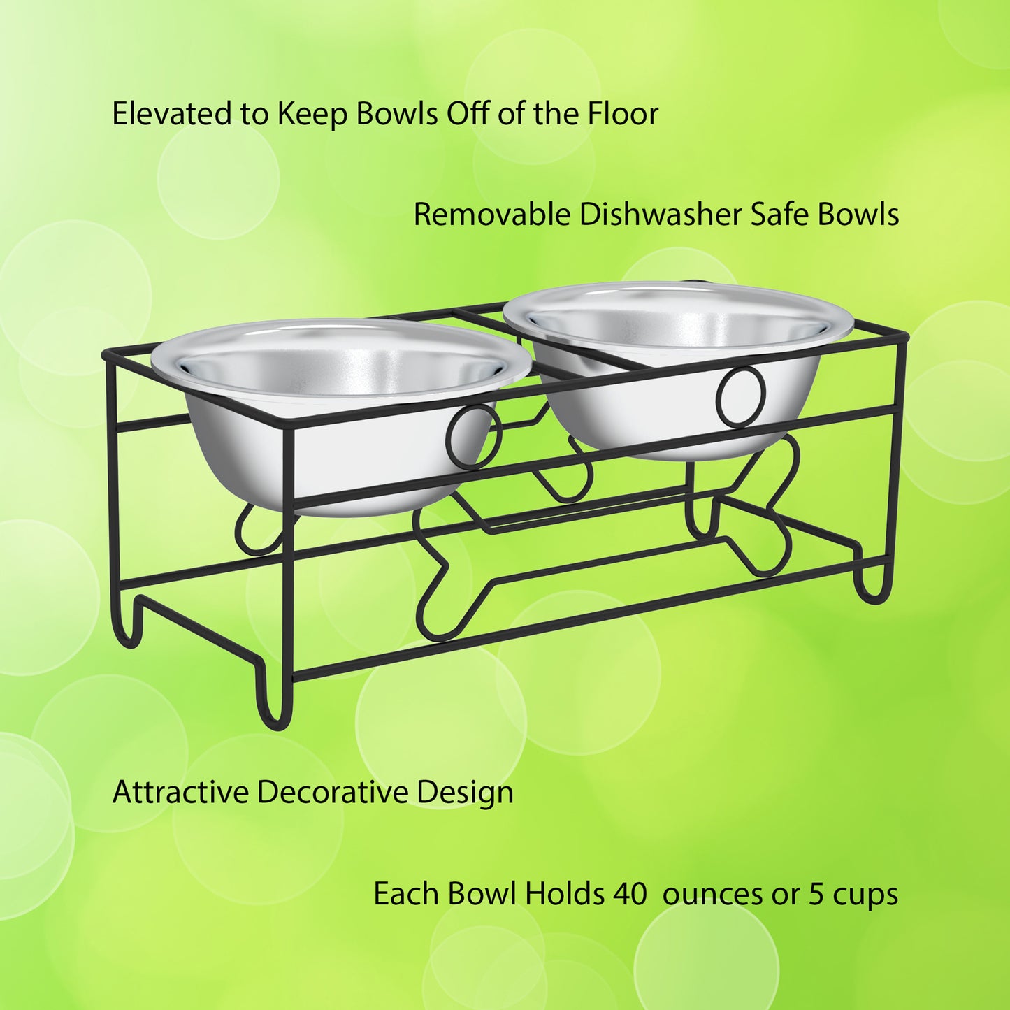 Elevated Dog Feeder with Two Bowls