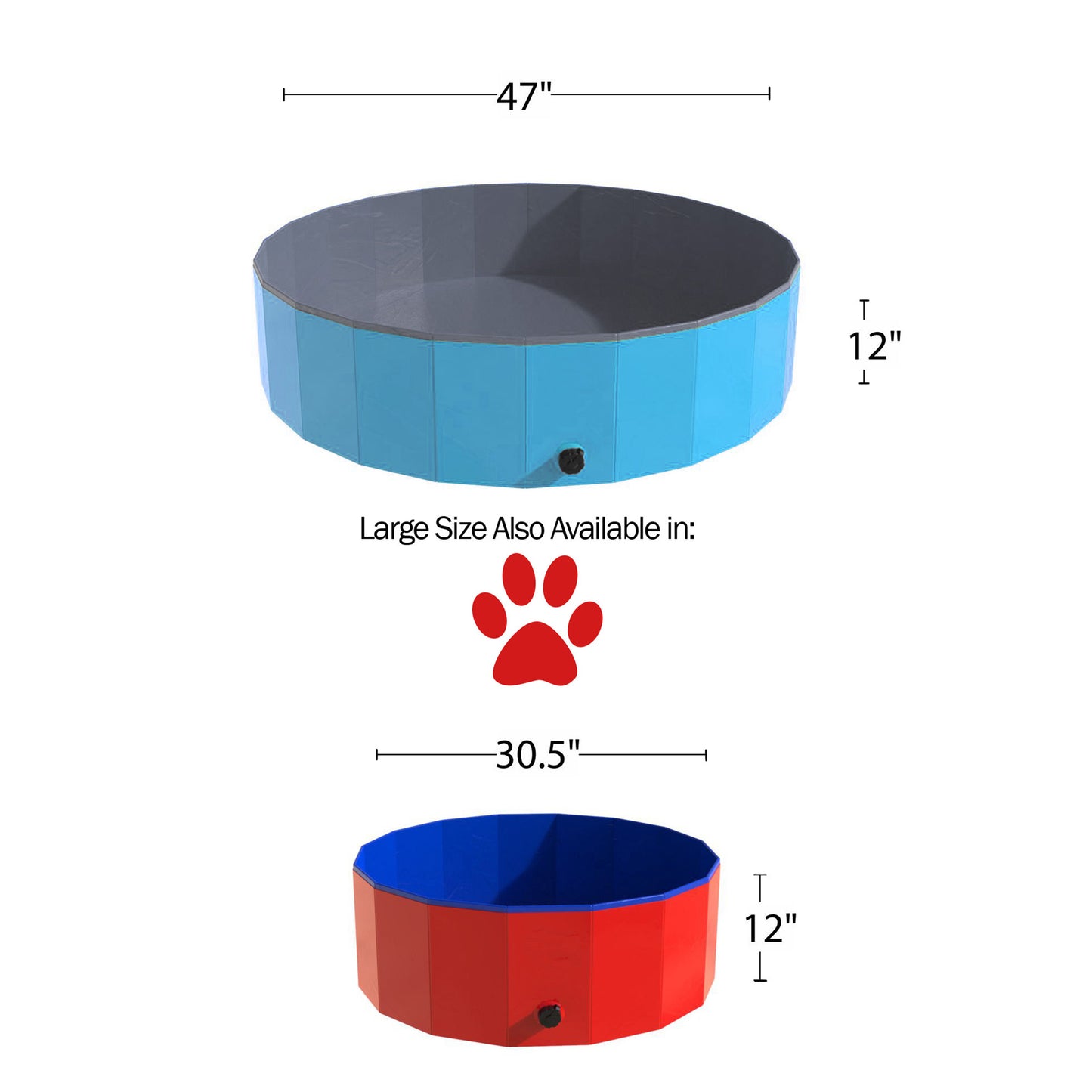 Portable Folding Dog Pool with Carry Bag