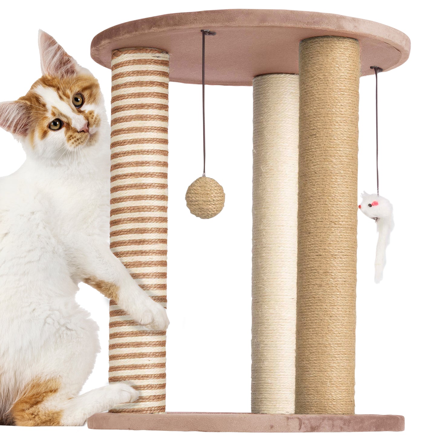 Cat Scratching Post Tower with 3 Posts