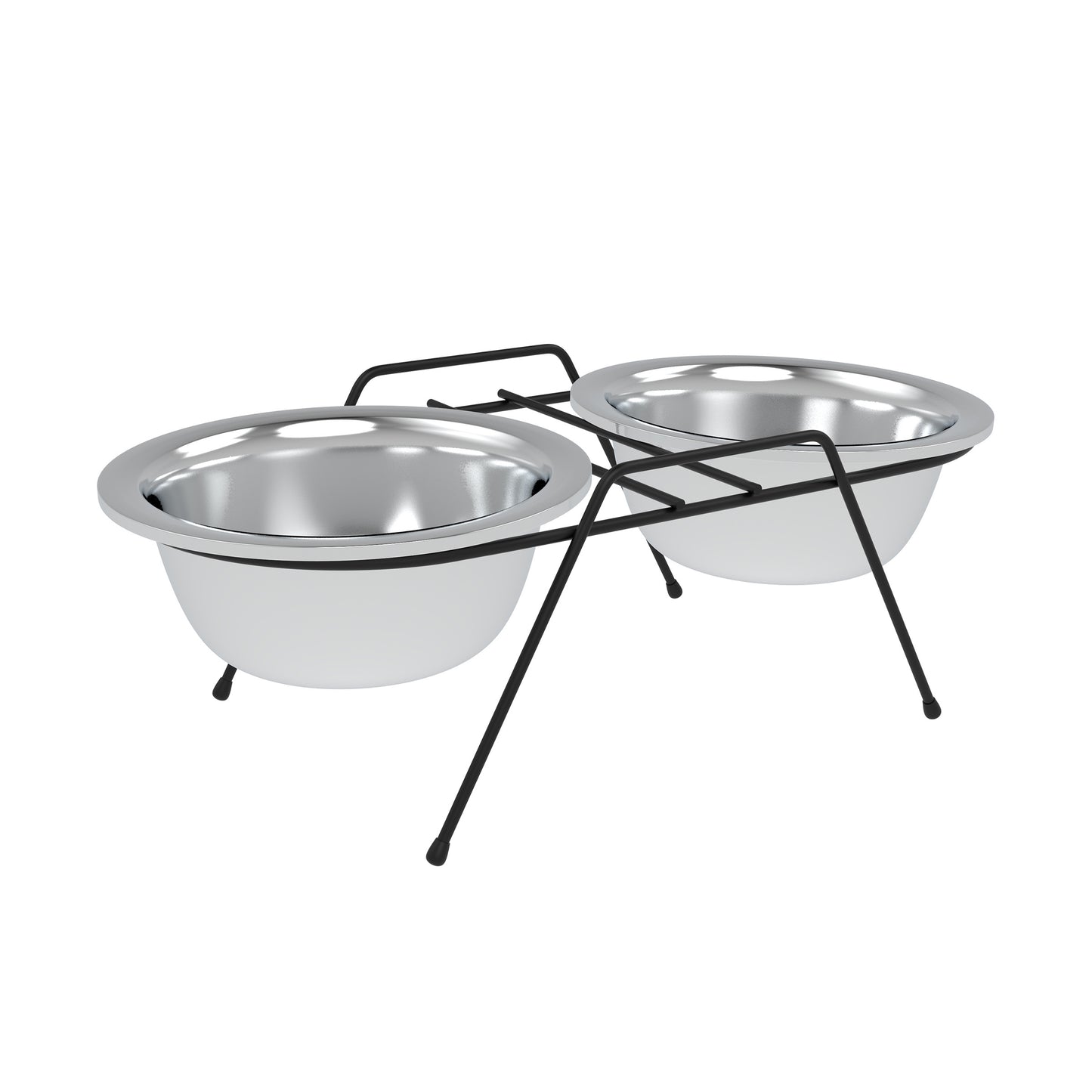 Stainless Steel Elevated Pet Bowls and Iron Stand