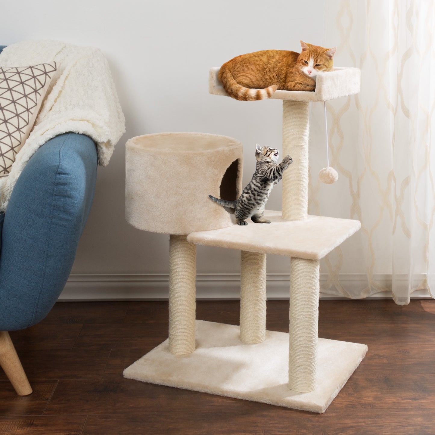 3-Tier Cat Tree With Condo And Scratching Posts