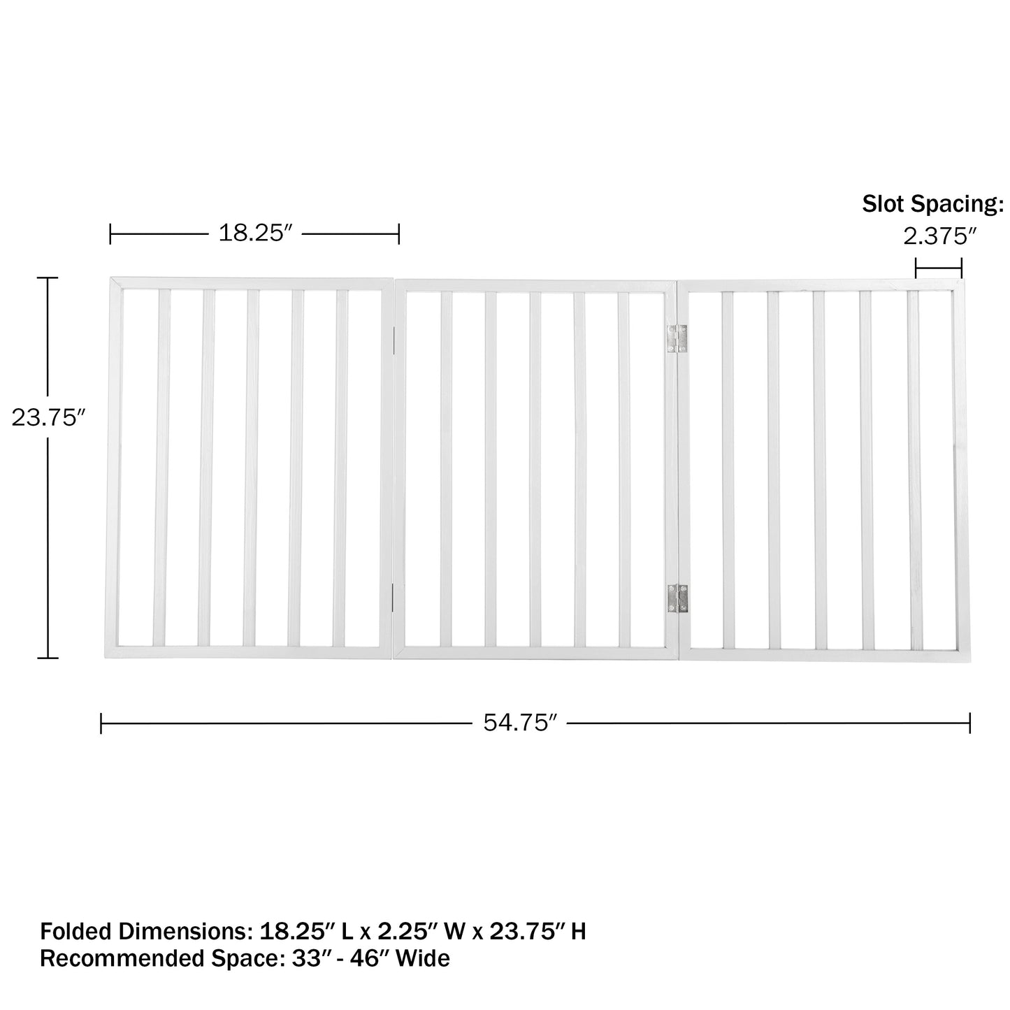 PETMAKER 3-Panel Indoor Foldable Pet Gate, White