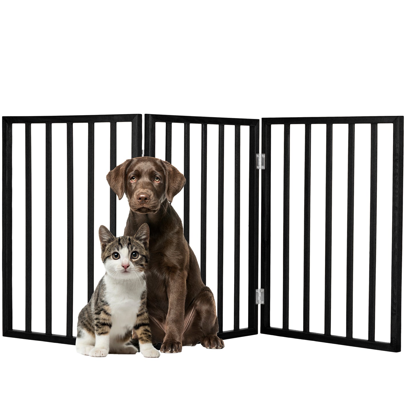 PETMAKER 3-Panel Indoor Foldable Pet Gate, Black