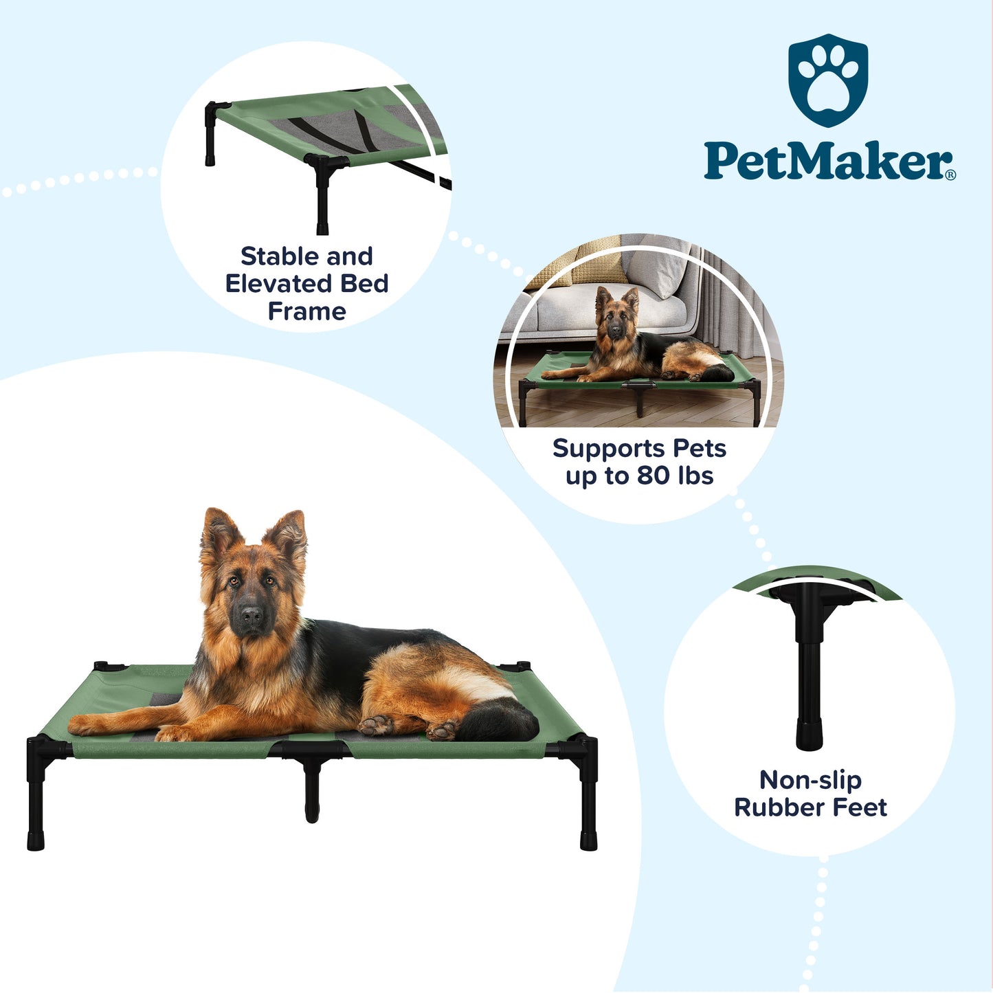 Elevated Pet Bed W/ Non-Slip Feet