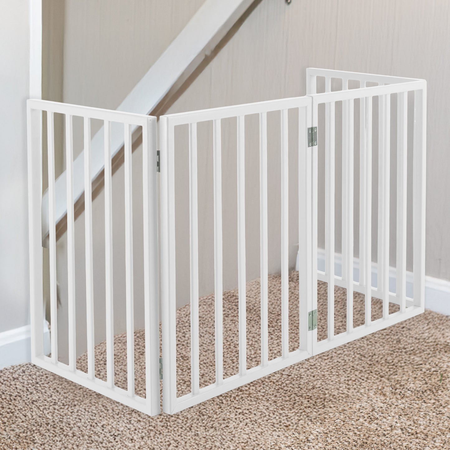PETMAKER 4-Panel Indoor Foldable Pet Gate, White