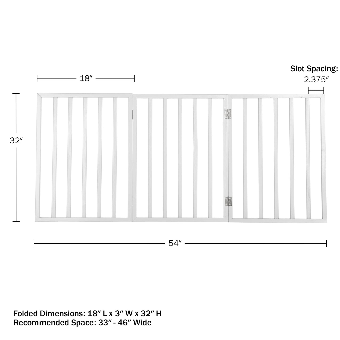 PETMAKER 3-Panel Indoor Foldable Pet Gate, White
