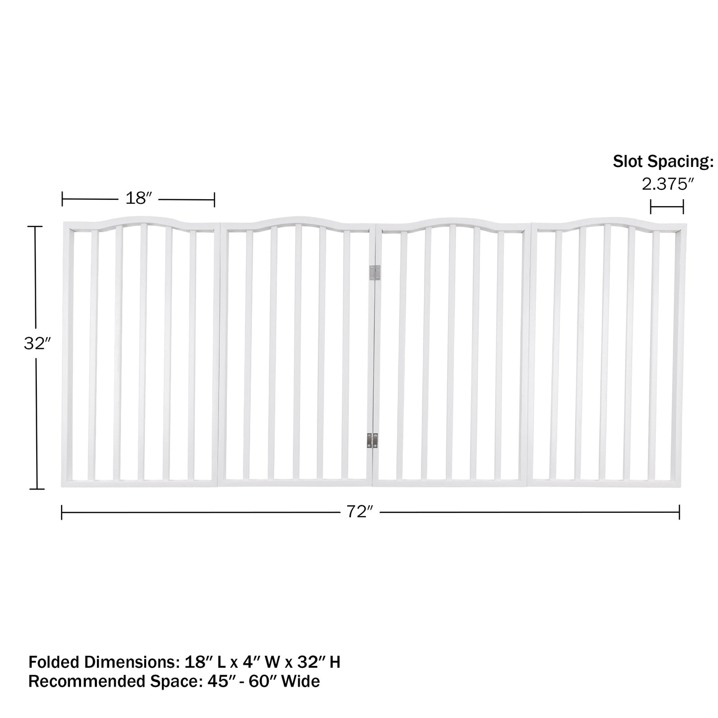 PETMAKER 4-Panel Indoor Foldable Pet Gate, White