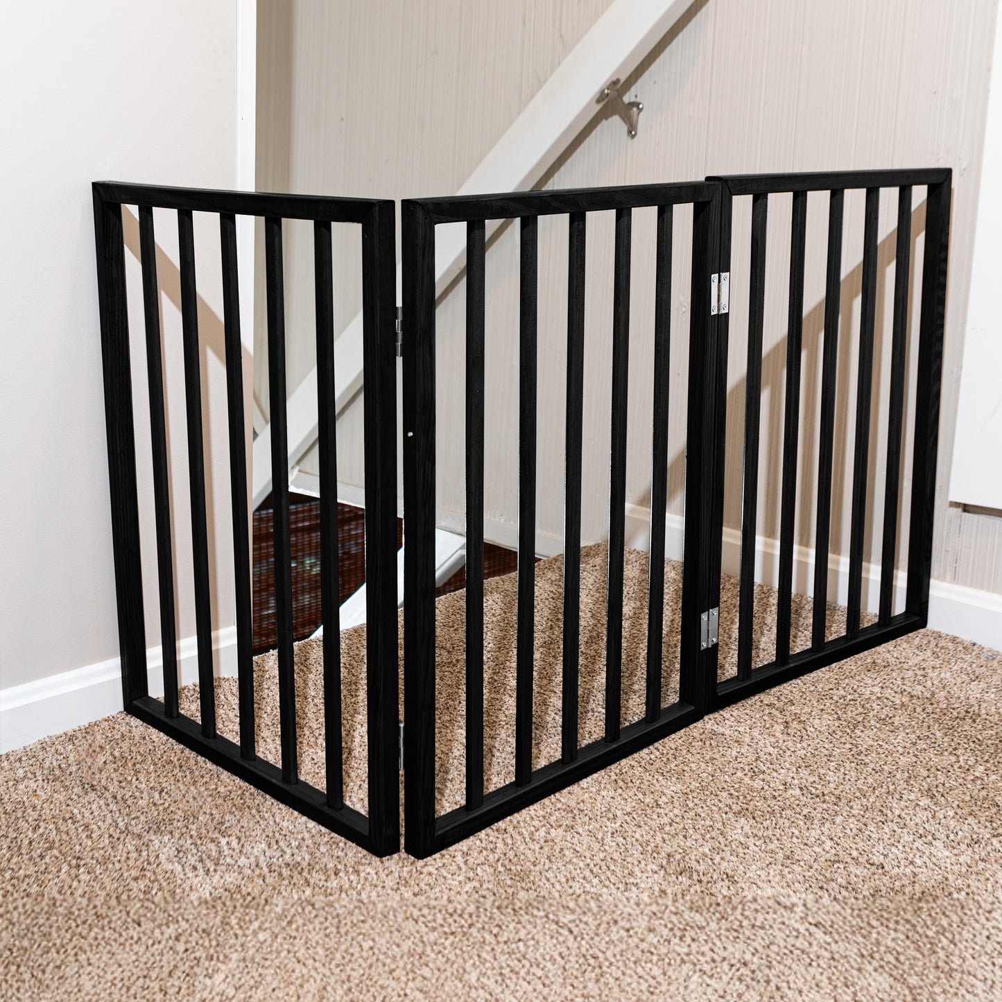 PETMAKER 3-Panel Indoor Foldable Pet Gate, Black
