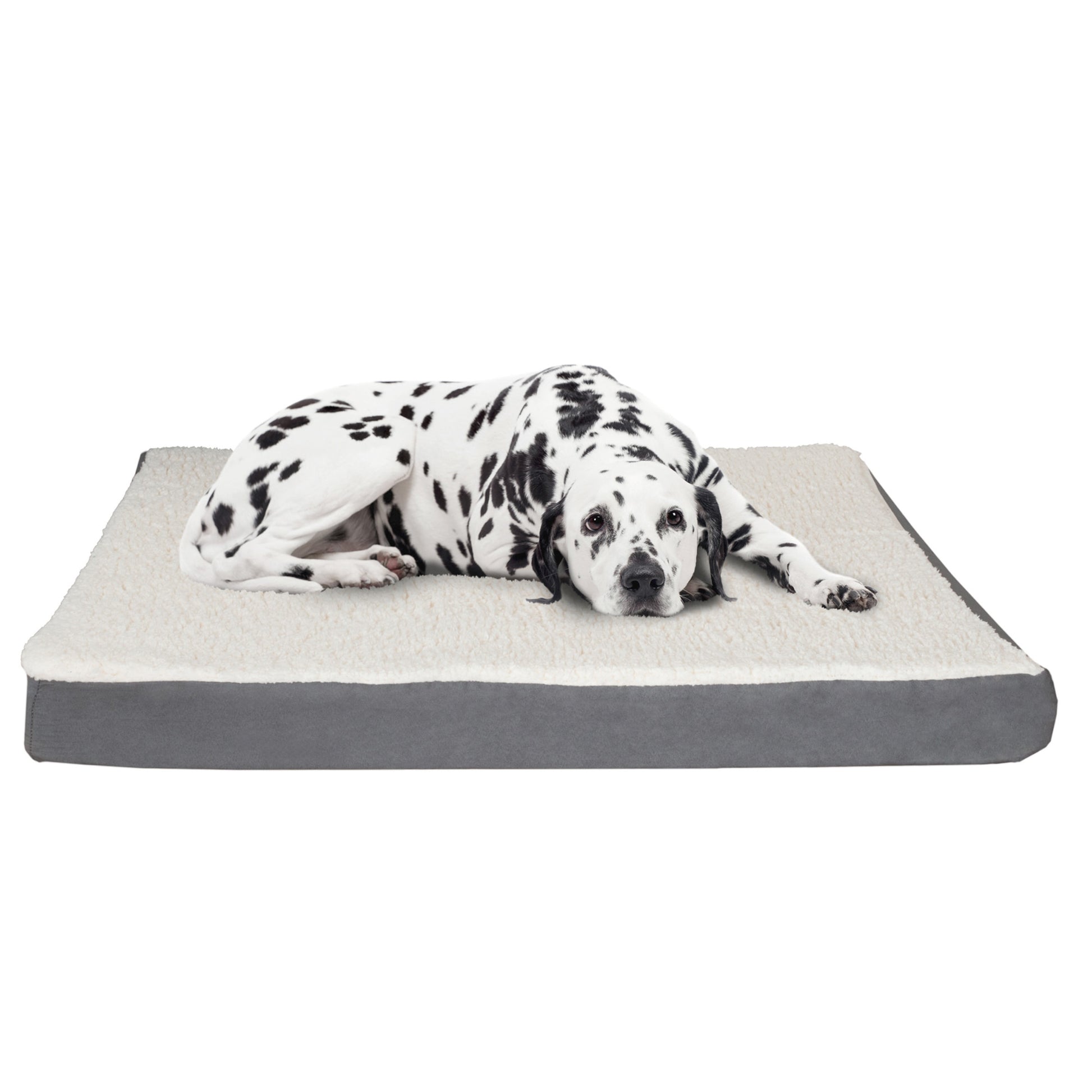 PETMAKER 44x35 Memory Foam Dog Bed with Washable Sherpa Cover