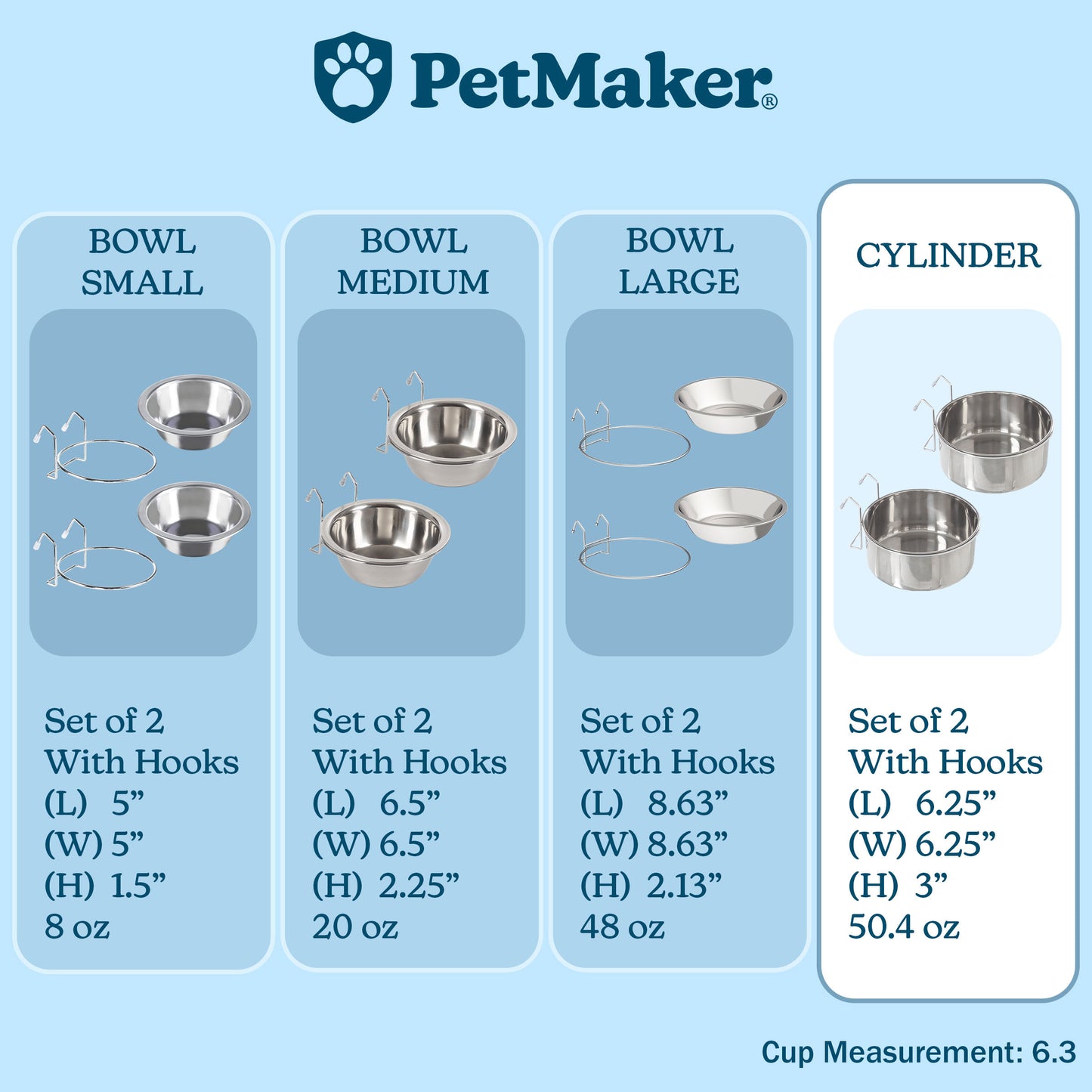 Stainless-Steel Hanging Dog Bowl Set