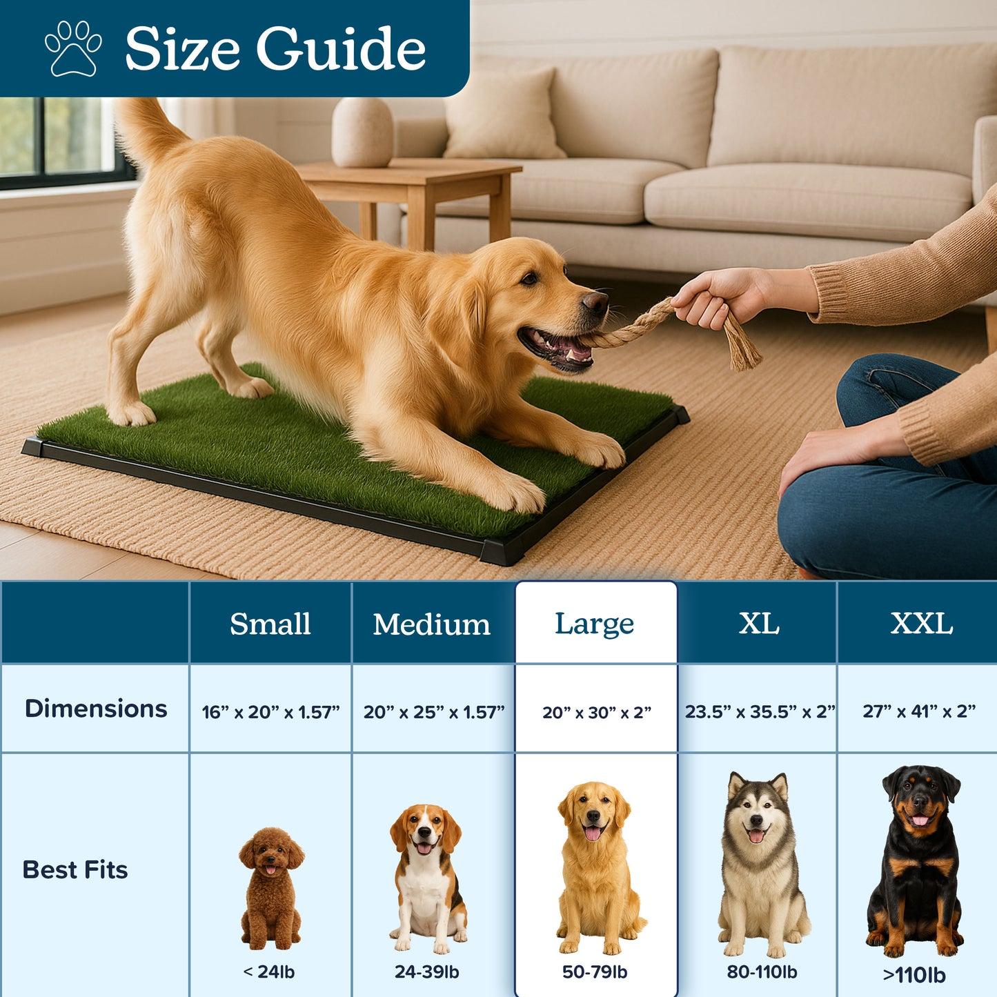 Reusable Grass Puppy Pad with Tray