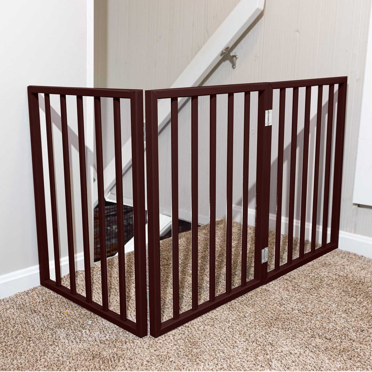 PETMAKER 3-Panel Indoor Foldable Pet Gate, Brown