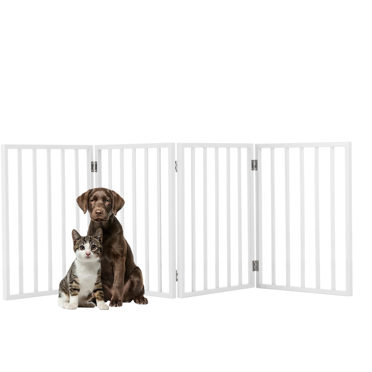 PETMAKER 4-Panel Indoor Foldable Pet Gate, White