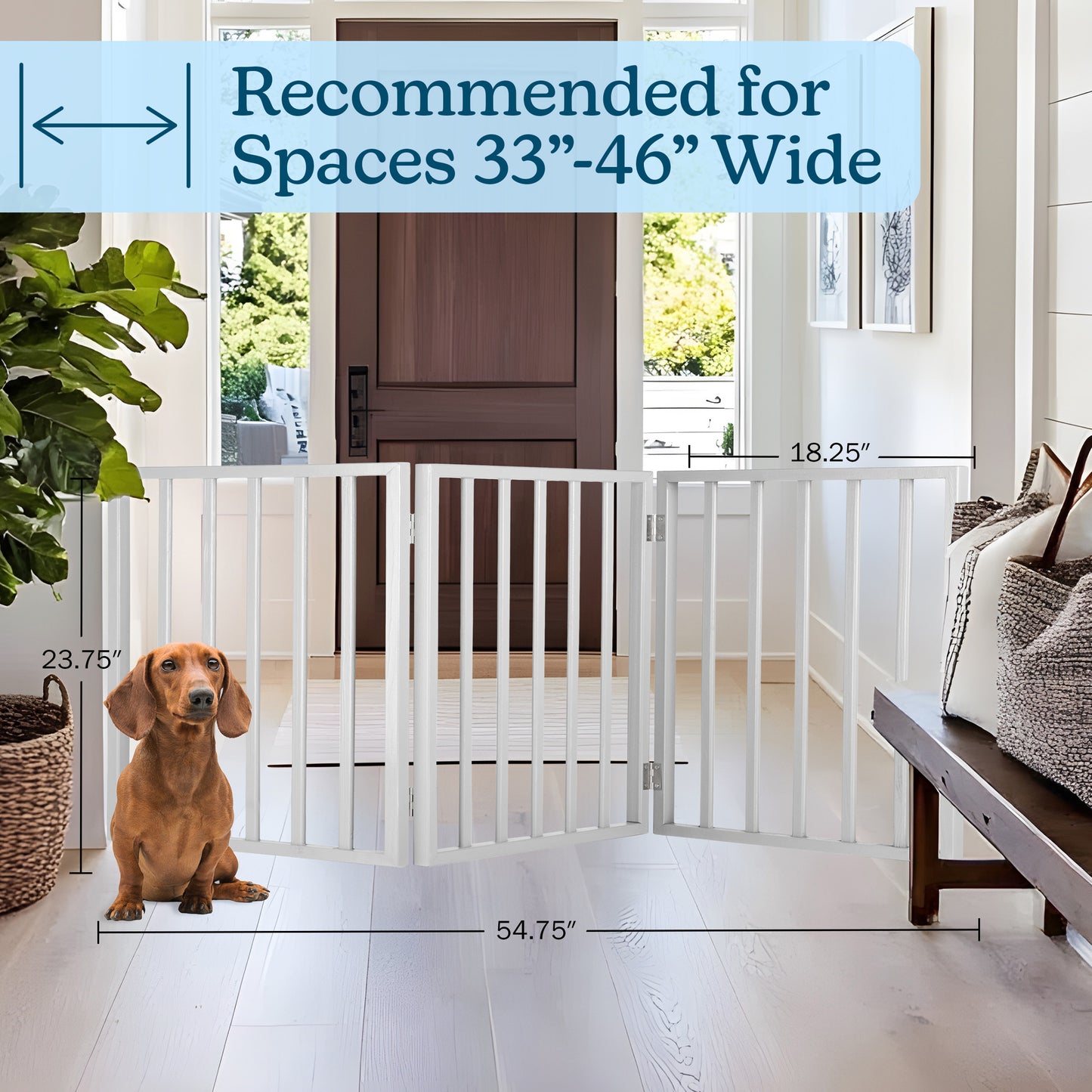 PETMAKER 3-Panel Indoor Foldable Pet Gate, White