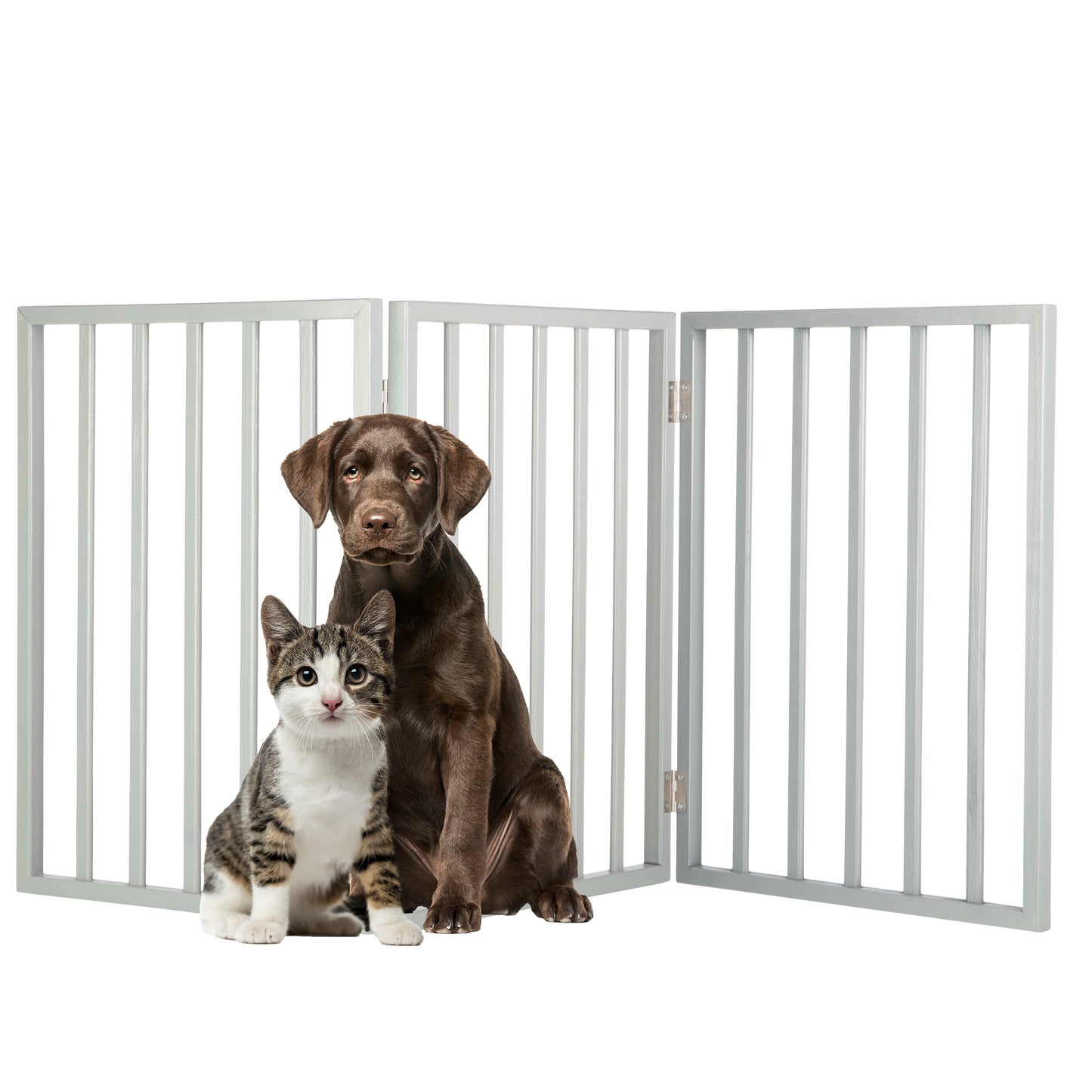 PETMAKER 3-Panel Indoor Foldable Pet Gate, Gray