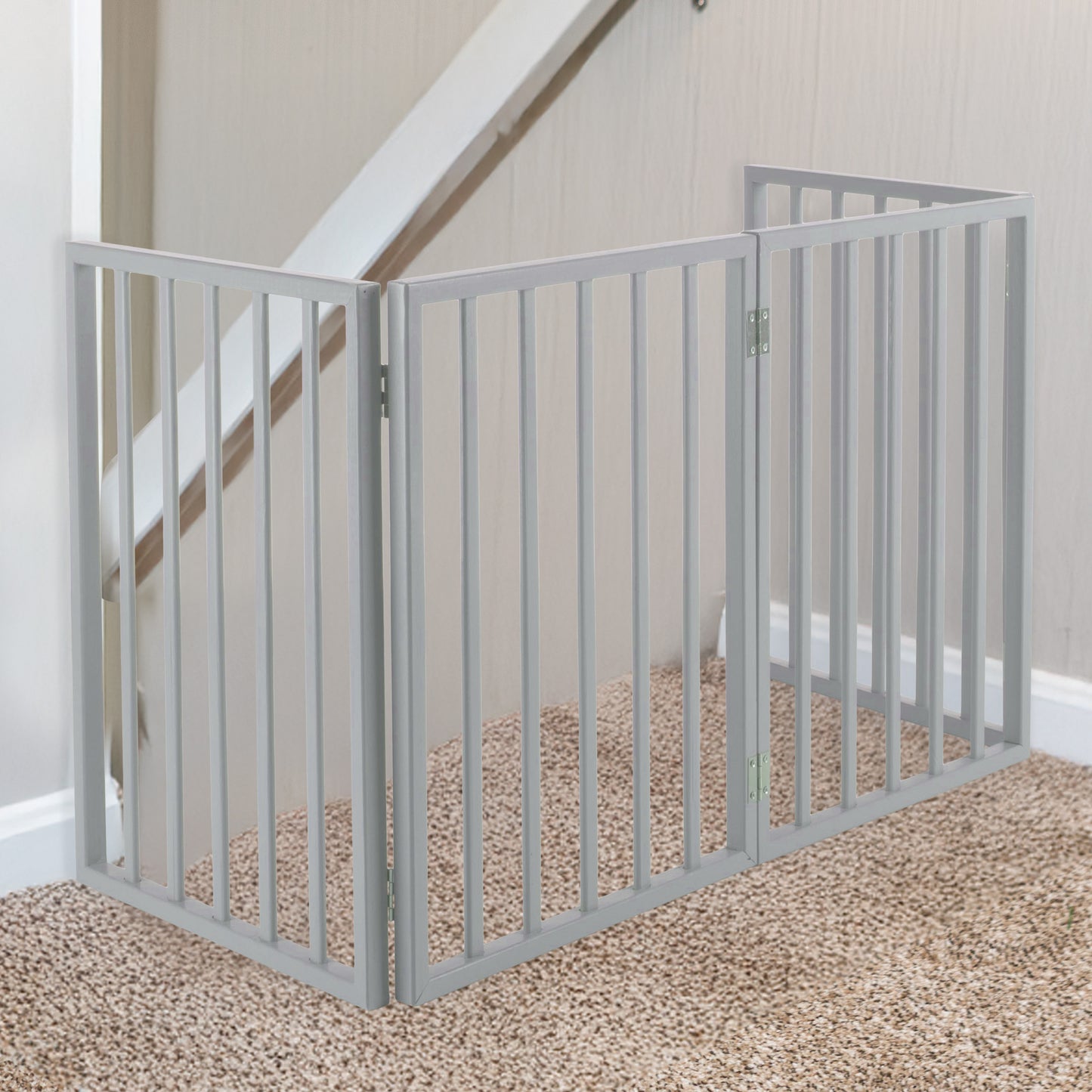 PETMAKER 4-Panel Indoor Foldable Pet Gate, Gray