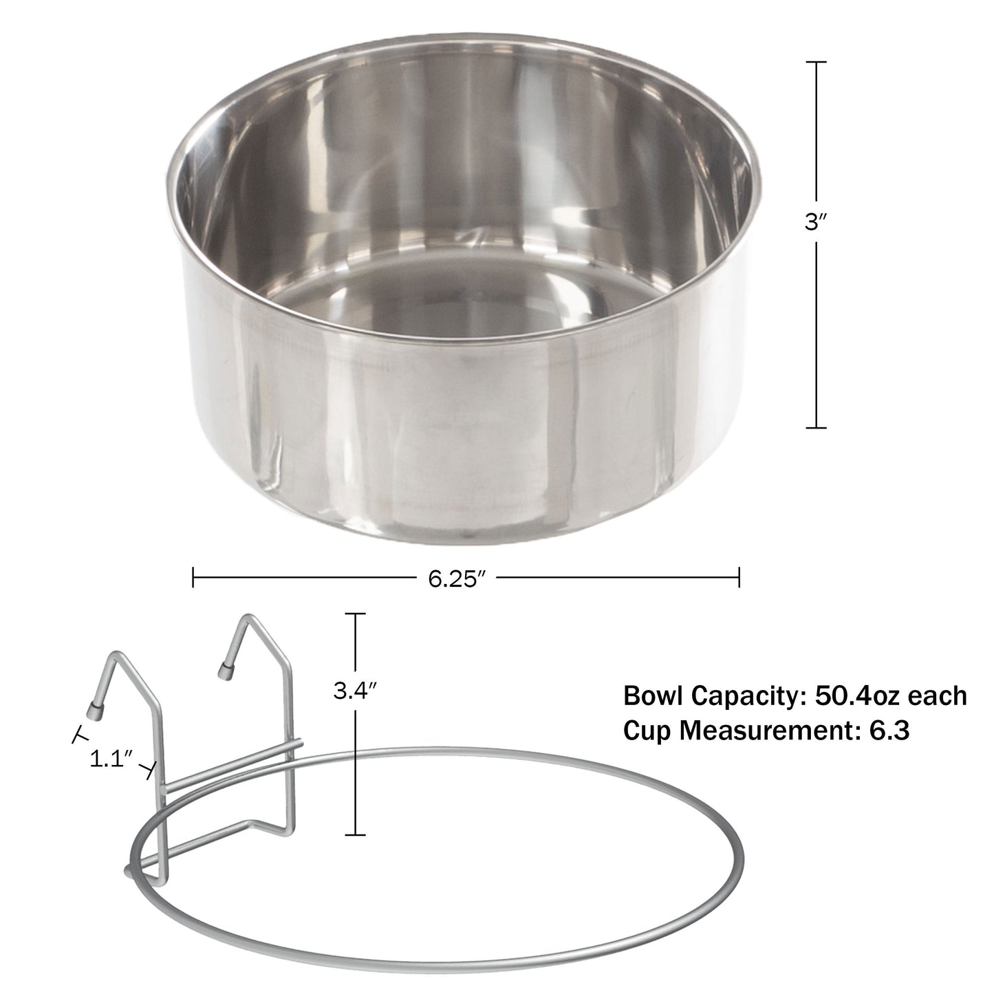 Stainless-Steel Hanging Dog Bowl Set