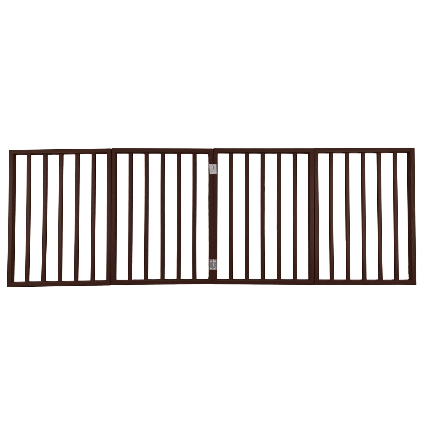 PETMAKER 4-Panel Indoor Foldable Pet Gate, Brown
