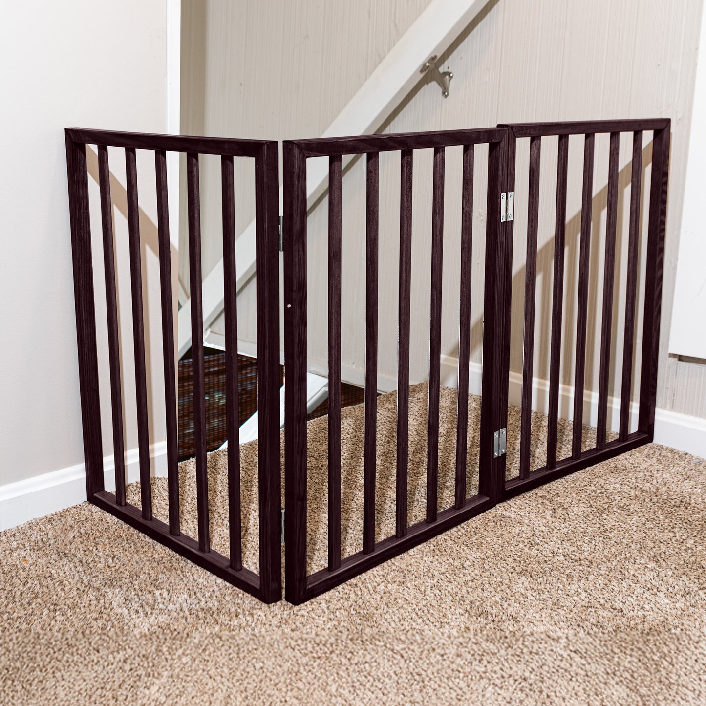 PETMAKER 3-Panel Foldable Pet Gate, Brown