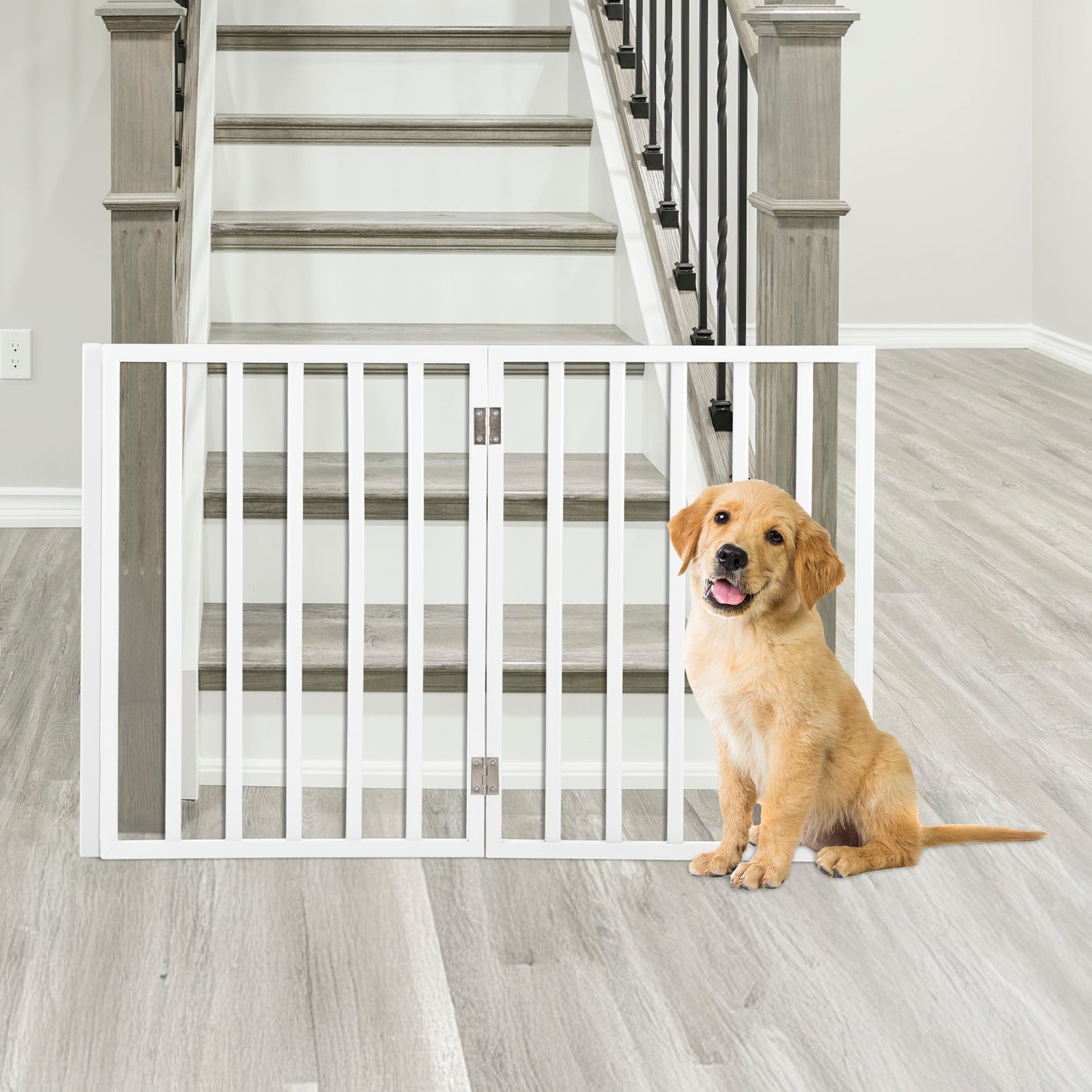 PETMAKER 3-Panel Indoor Foldable Pet Gate, White