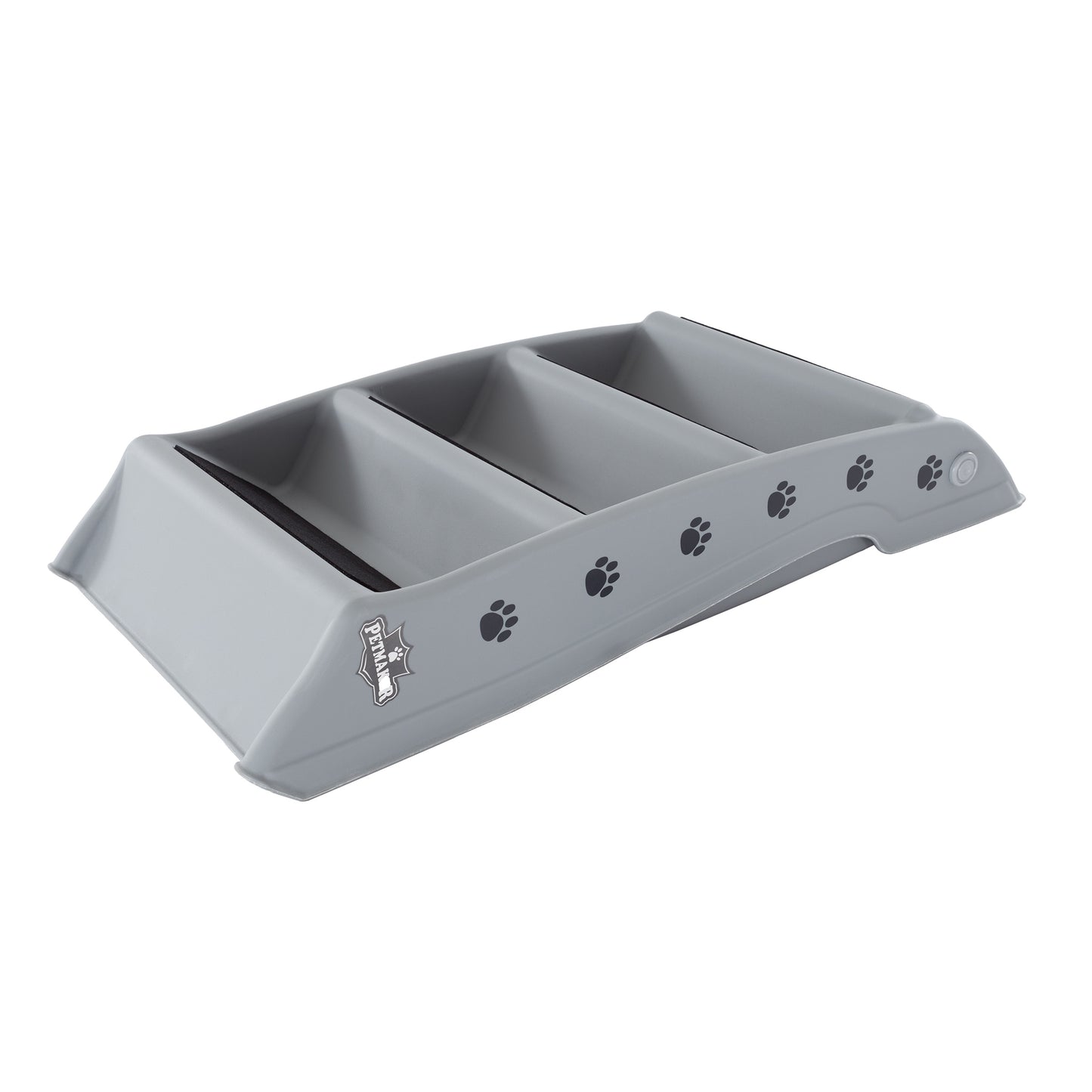 Grepow 4-Step Foldable Dog Stairs, Gray