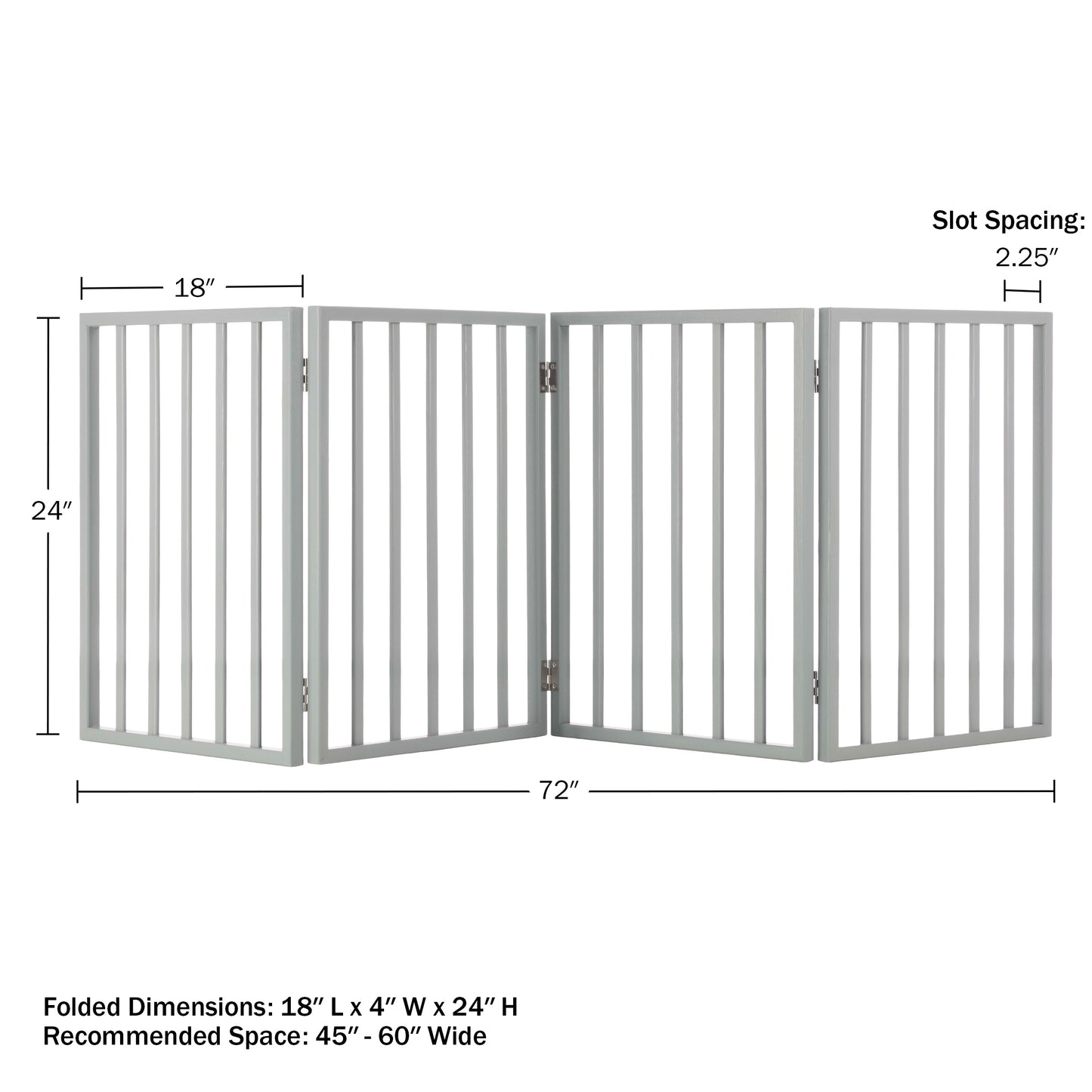 PETMAKER 4-Panel Indoor Foldable Pet Gate, Gray