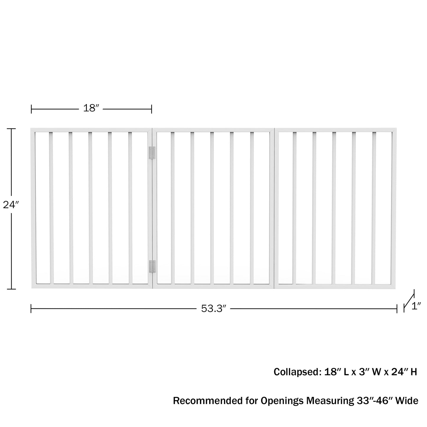 PETMAKER 3-Panel Indoor Foldable Pet Gate, White