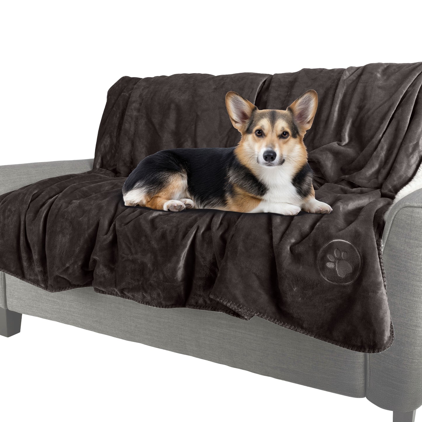 PETMAKER 50x60in Waterproof Dog Blanket, Charcoal