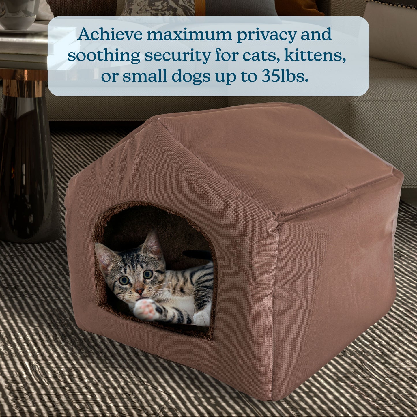 PETMAKER Indoor Dog House for Small Pets, Brown