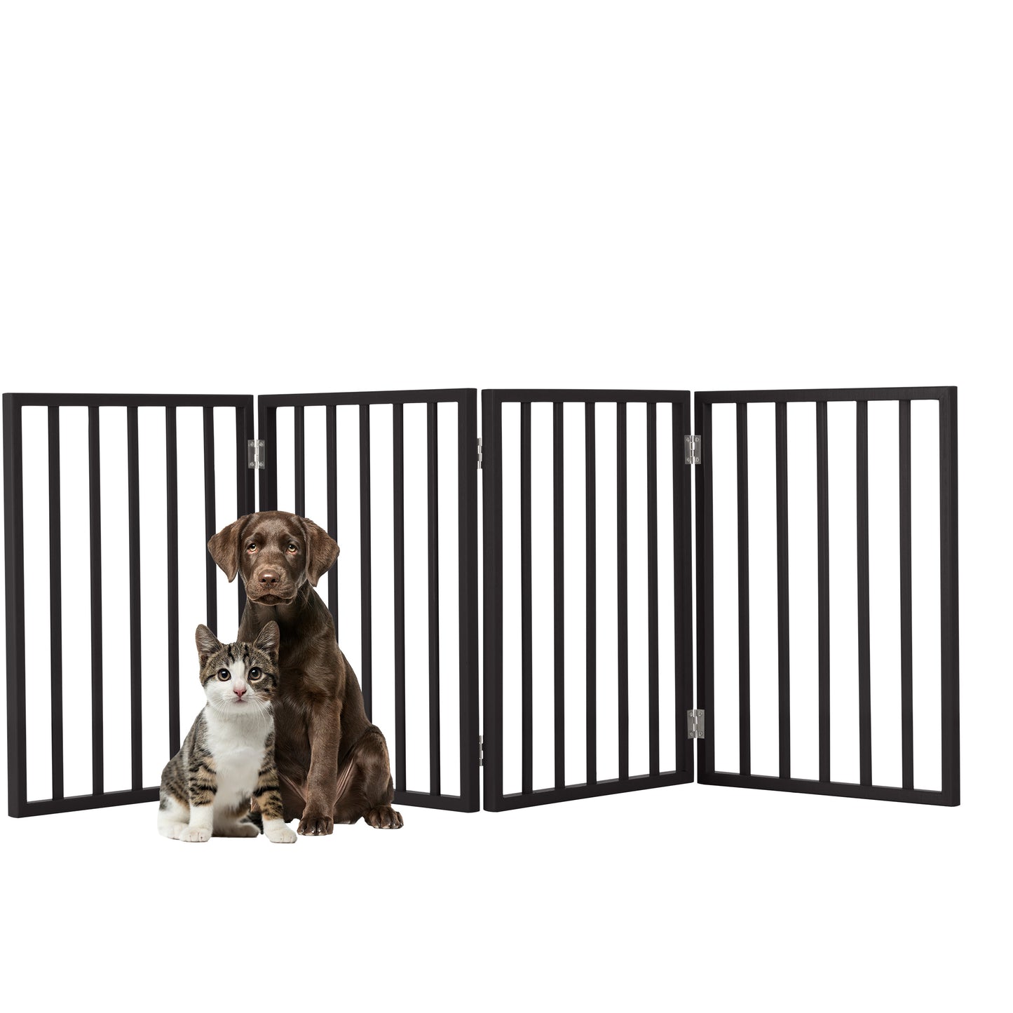 PETMAKER 4-Panel Indoor Foldable Pet Gate, Black
