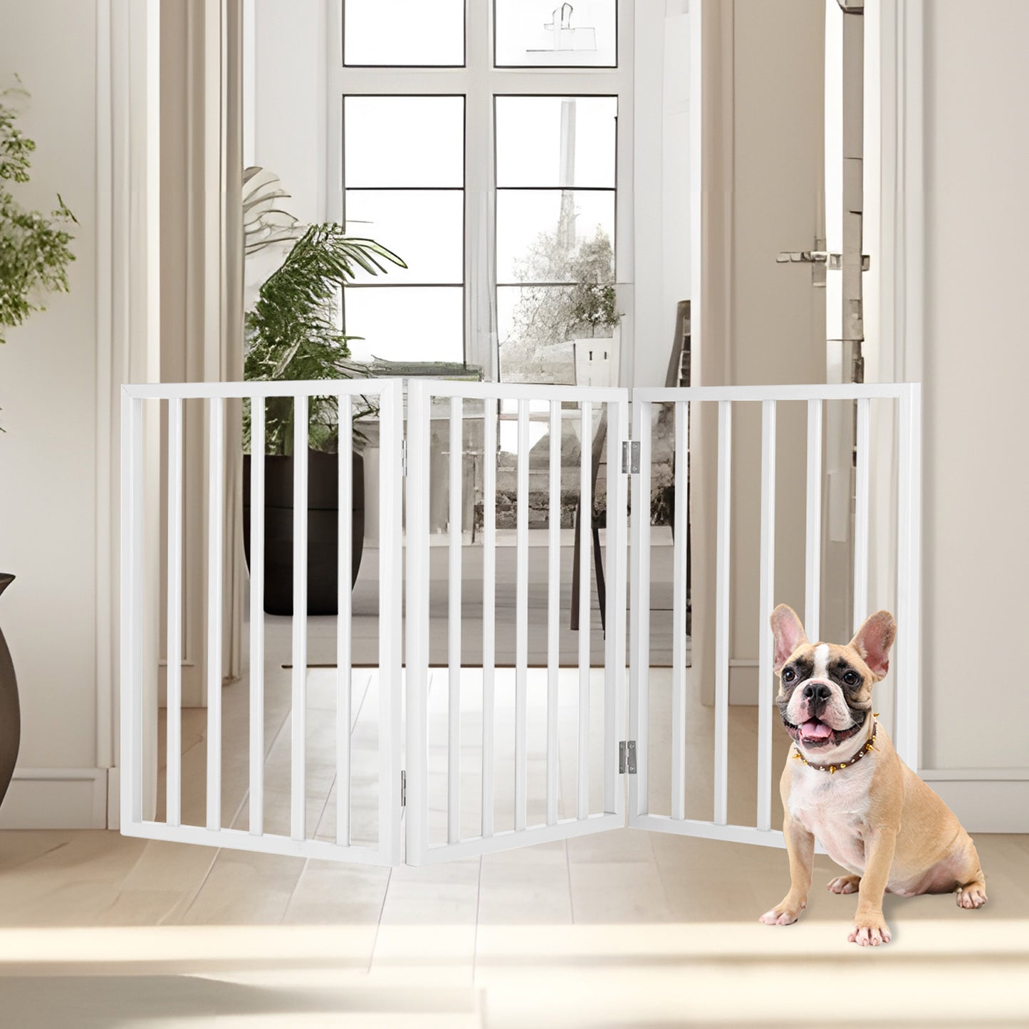 PETMAKER 3-Panel Indoor Foldable Pet Gate, White