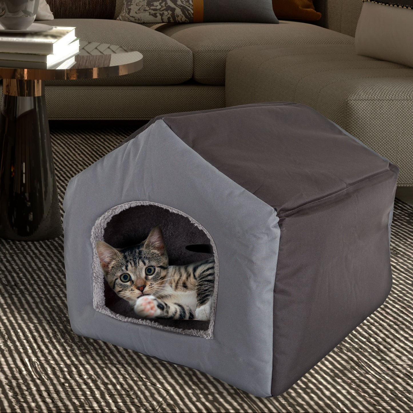 PETMAKER Indoor Dog House for Small Pets, Gray