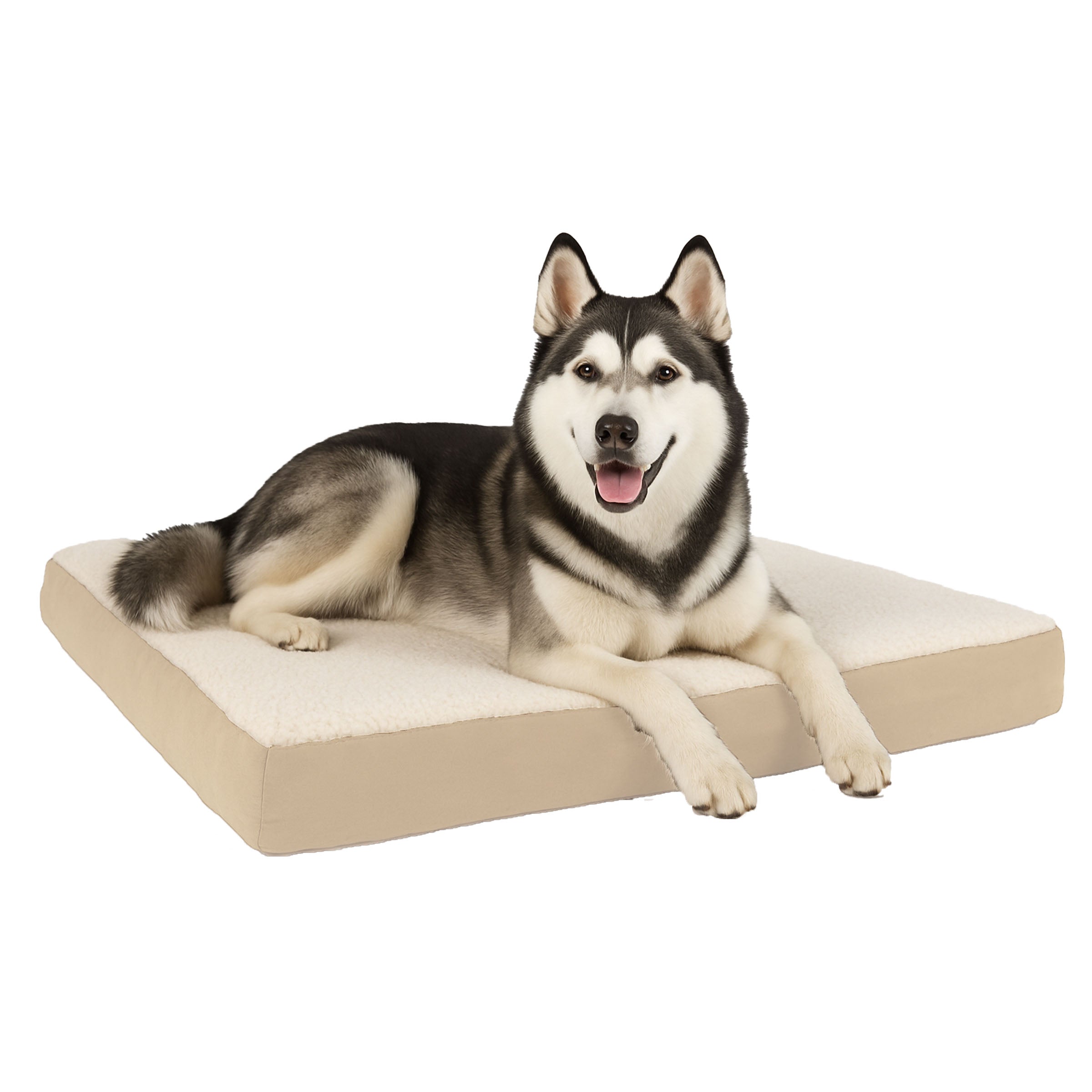 PETMAKER 44x35 Orthopedic Dog Bed with Memory Foam and Sherpa