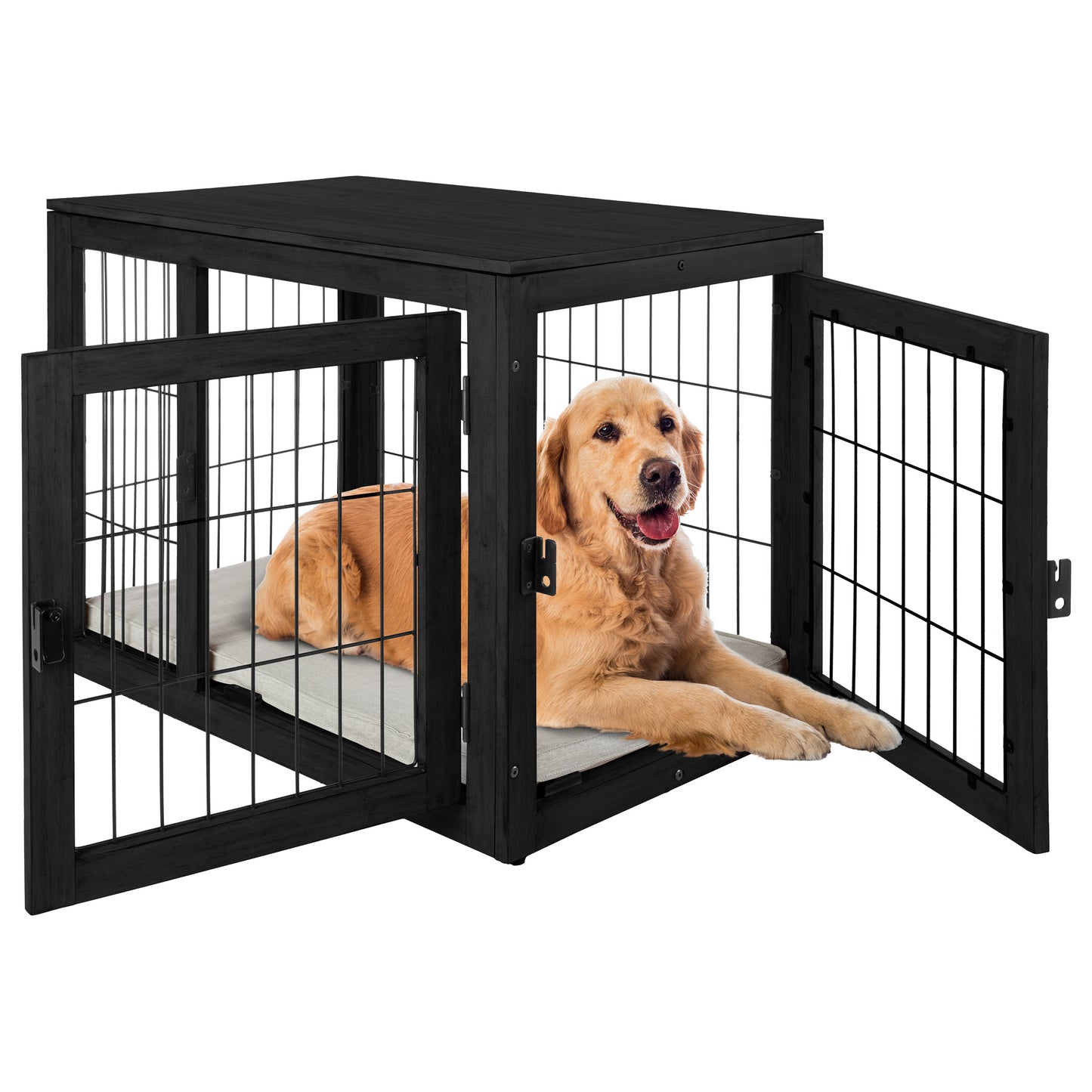 Furniture-Style Dog Crate, Black