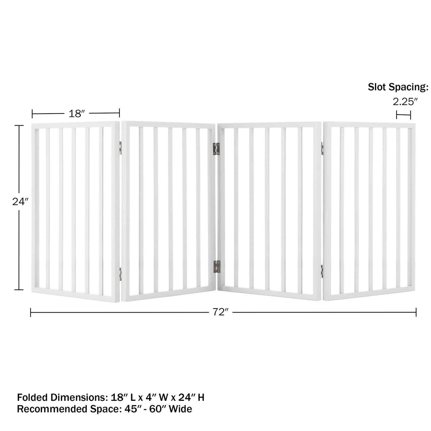 PETMAKER 4-Panel Indoor Foldable Pet Gate, White