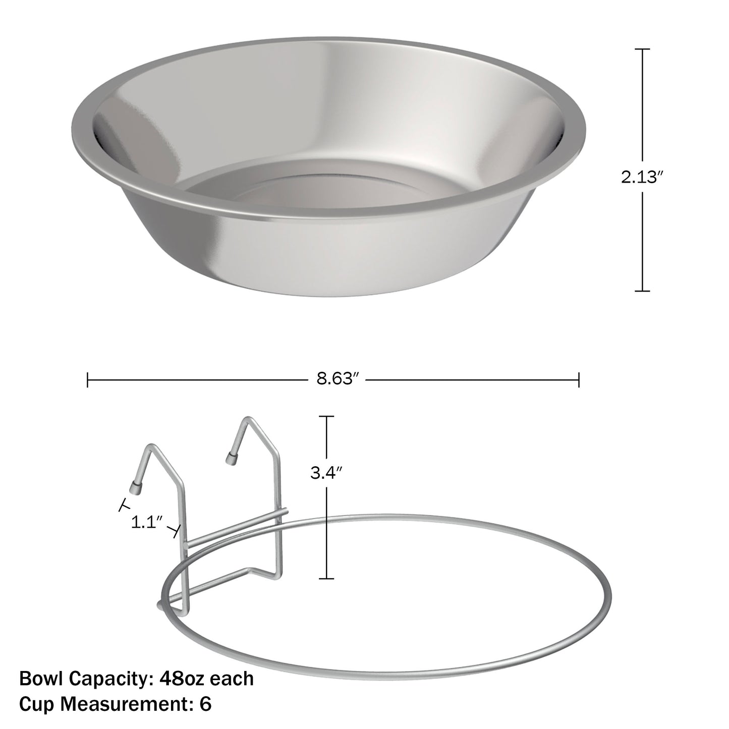 Stainless-Steel Hanging Dog Bowl Set