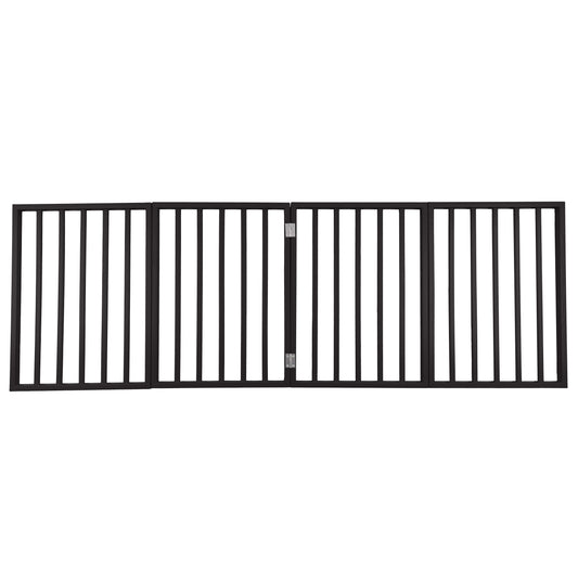 PETMAKER 4-Panel Indoor Foldable Pet Gate, Black