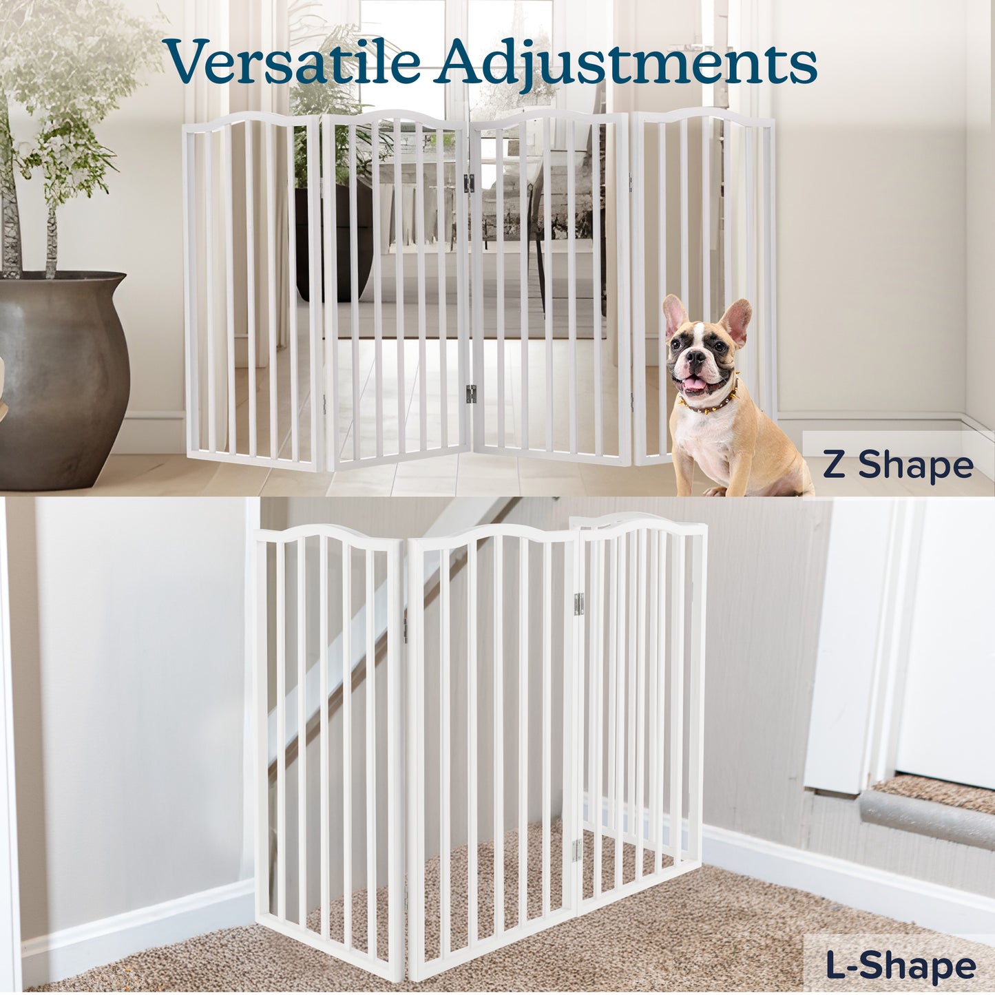 PETMAKER 4-Panel Indoor Foldable Pet Gate, White