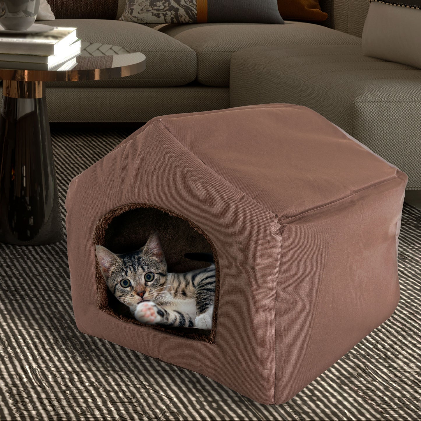PETMAKER Indoor Dog House for Small Pets, Brown